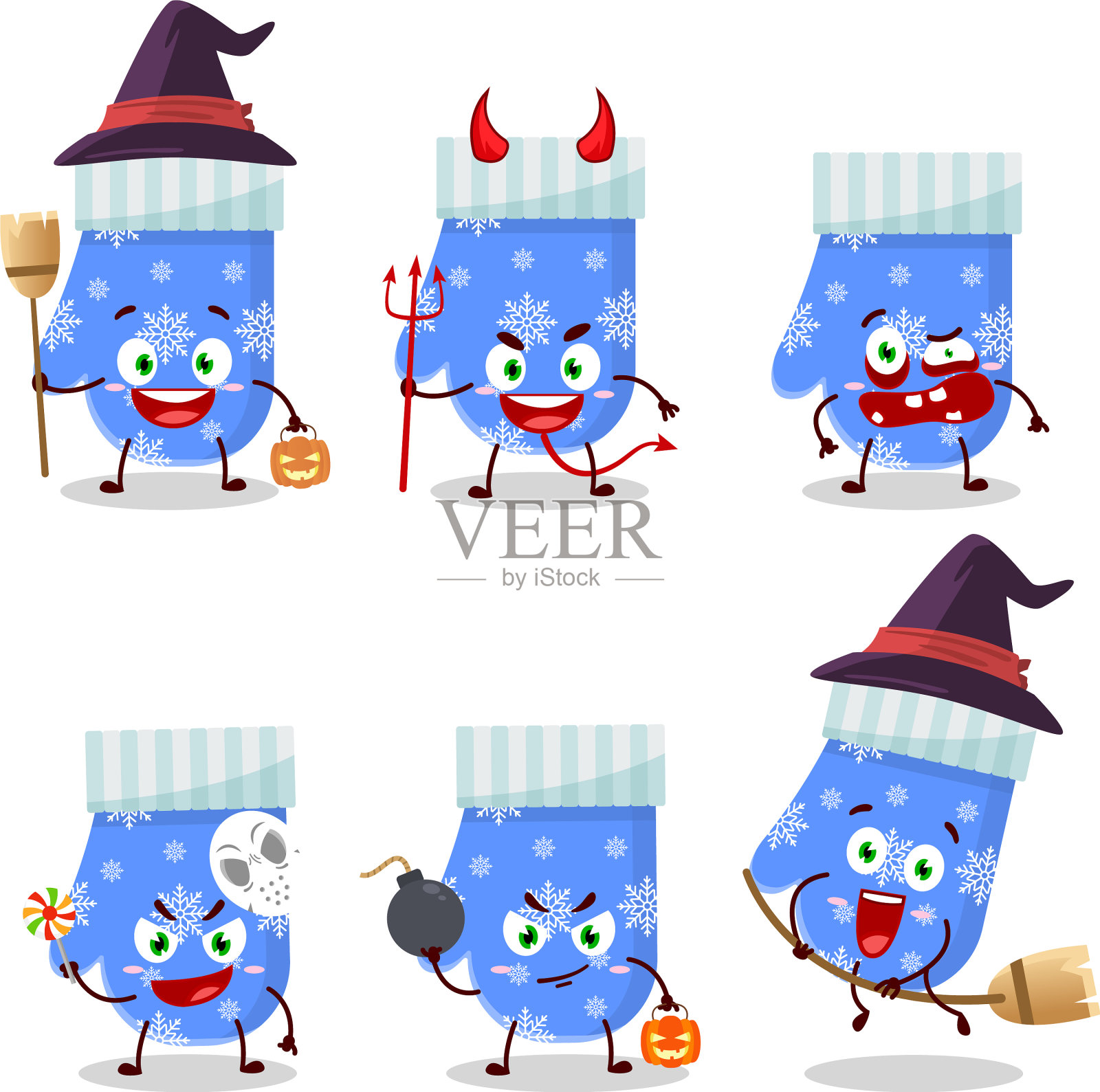 万圣节卡通表情插画图片素材