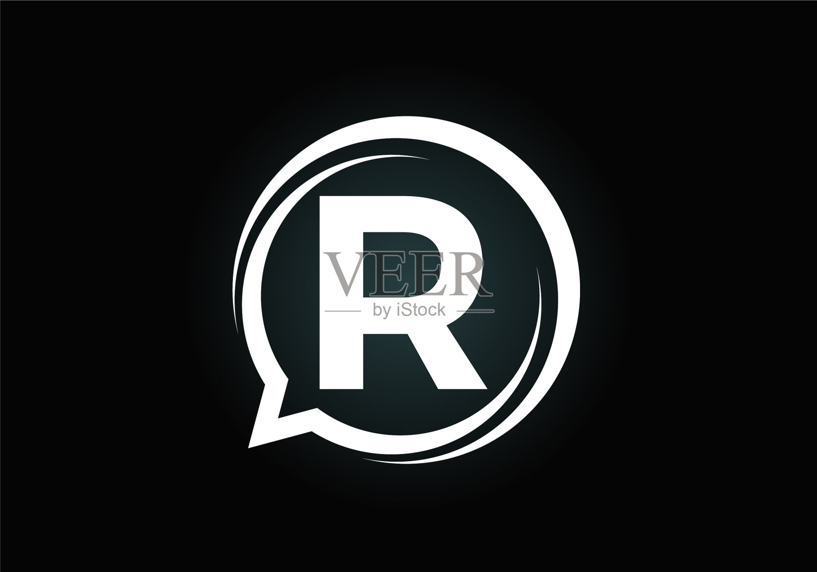 首字母组合字母字母表与一个气泡插画图片素材