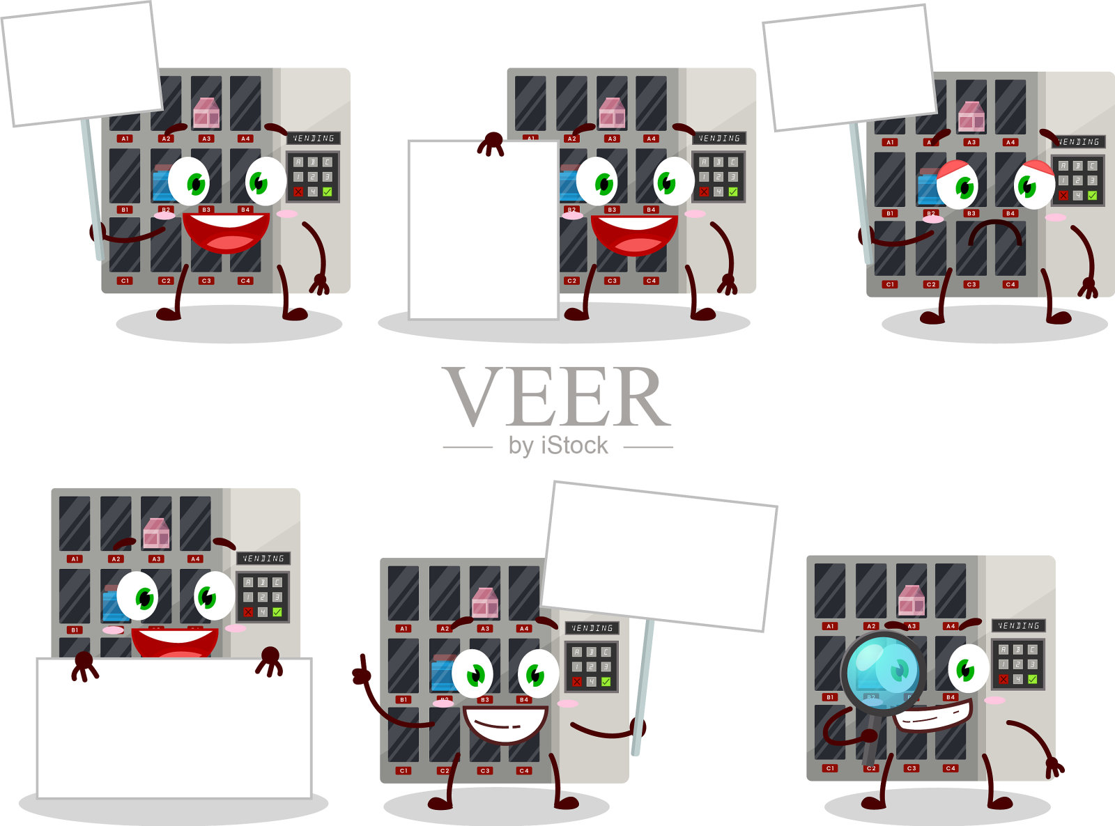 我们当中的自动贩卖机卡通人物带来插画图片素材