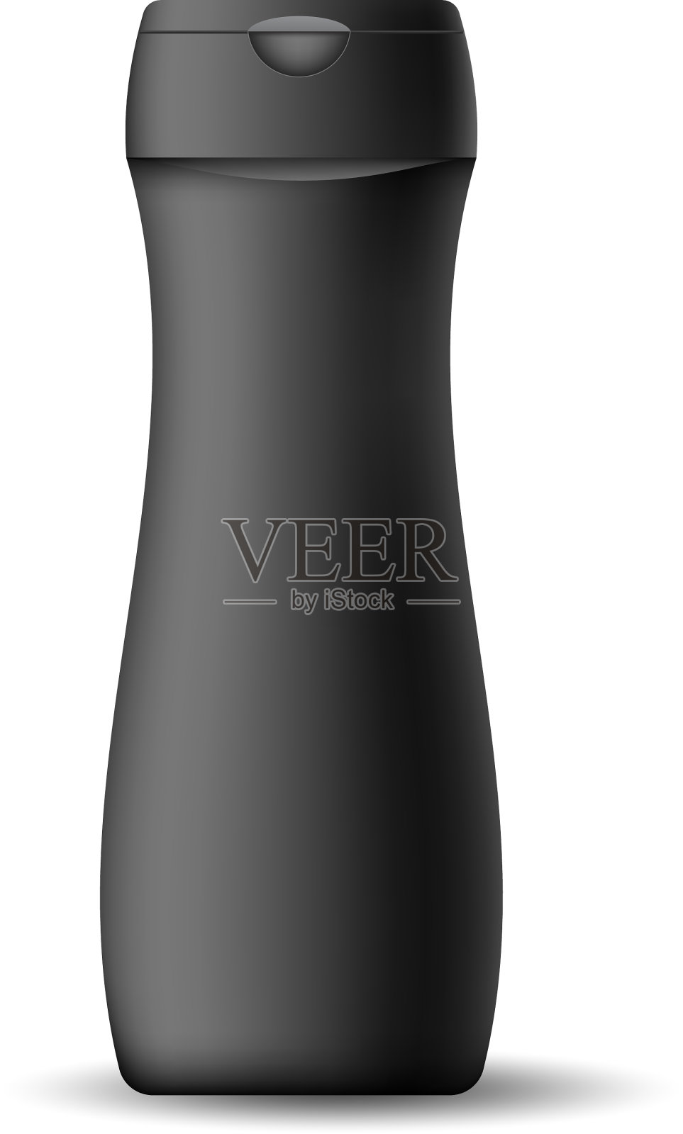 黑色逼真的空白瓶洗发水淋浴设计元素图片