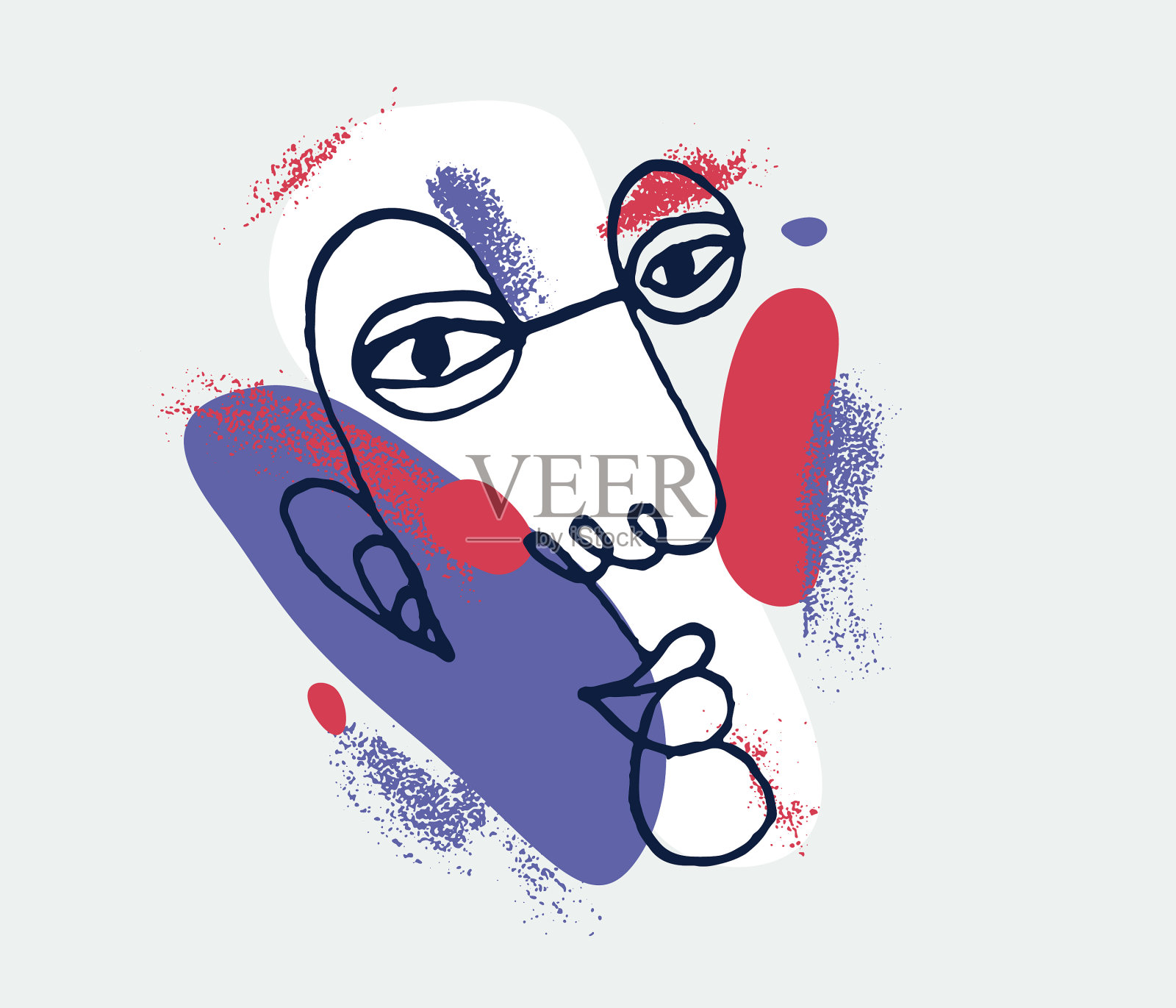 抽象人脸艺术现代时尚肖像插画图片素材