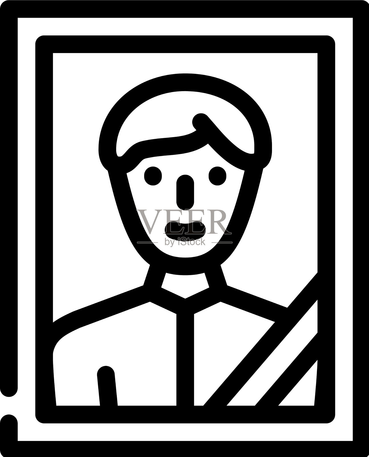 肖像与葬礼丝带线图标图标素材