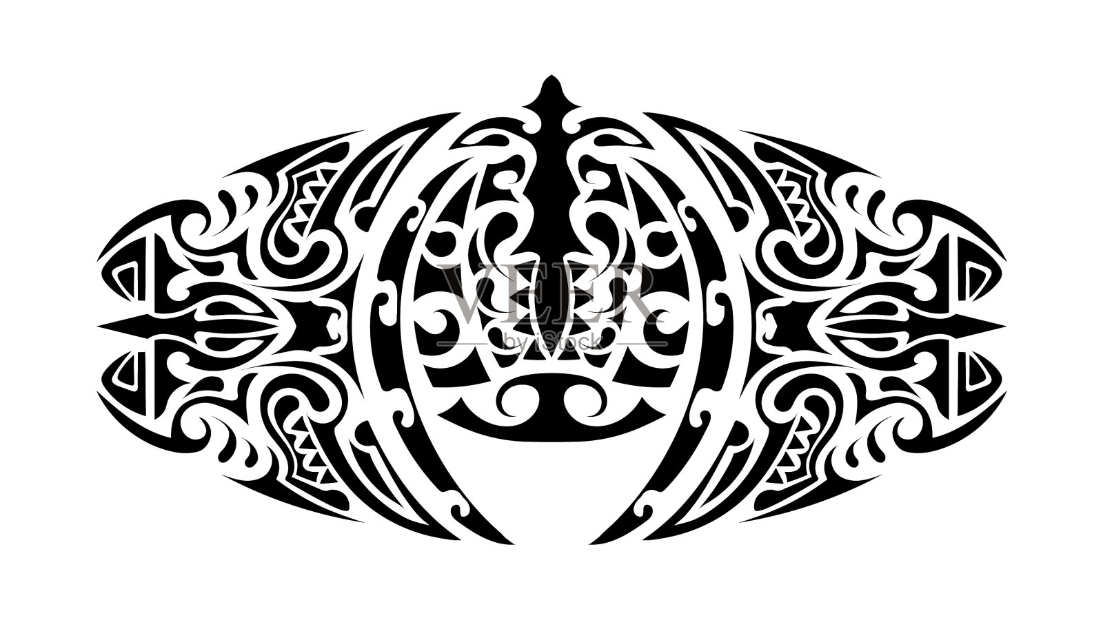 波利尼西亚风格的波利尼西亚图案纹身插画图片素材