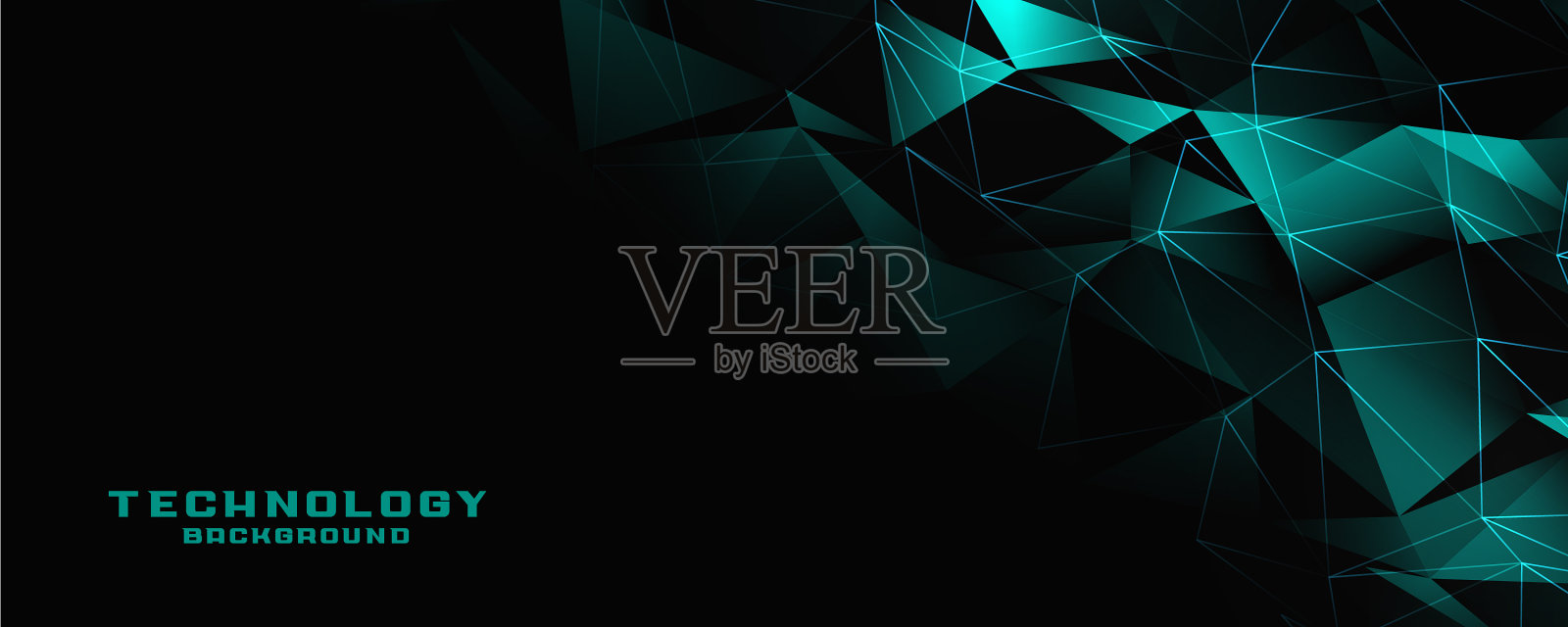 数字低聚技术横幅设计插画图片素材