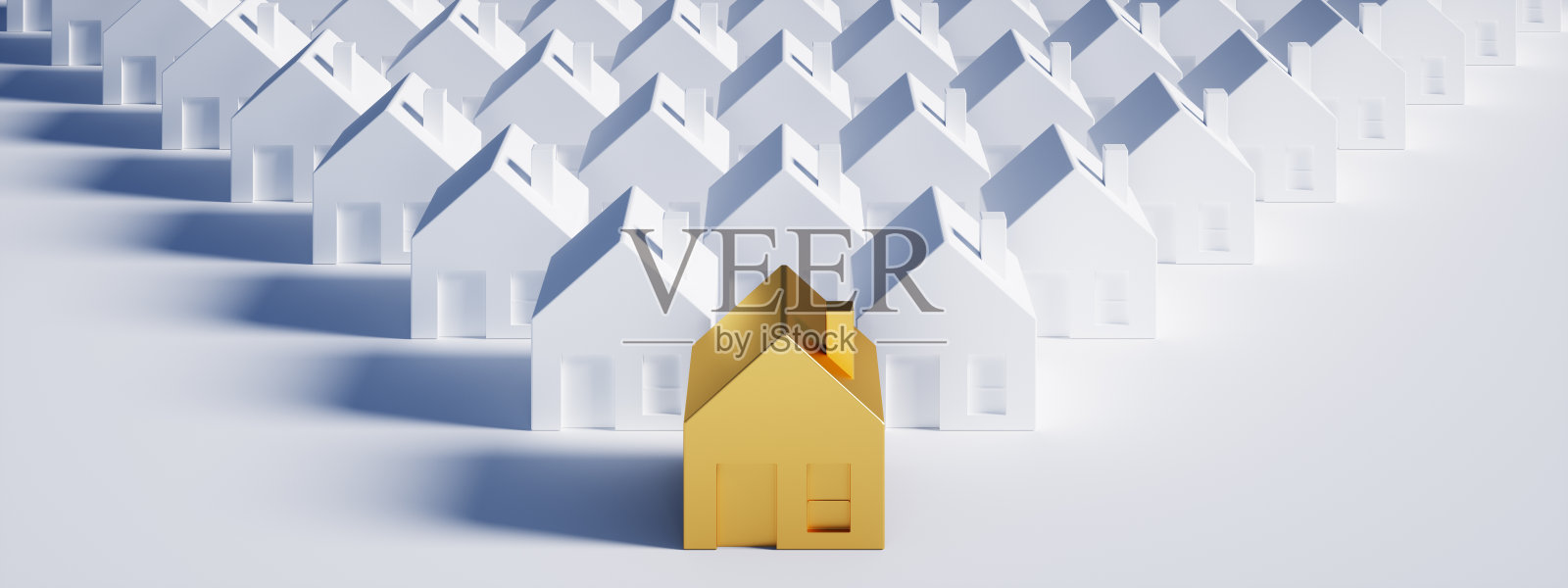 房地产概念的选择——黄金玩具屋照片摄影图片