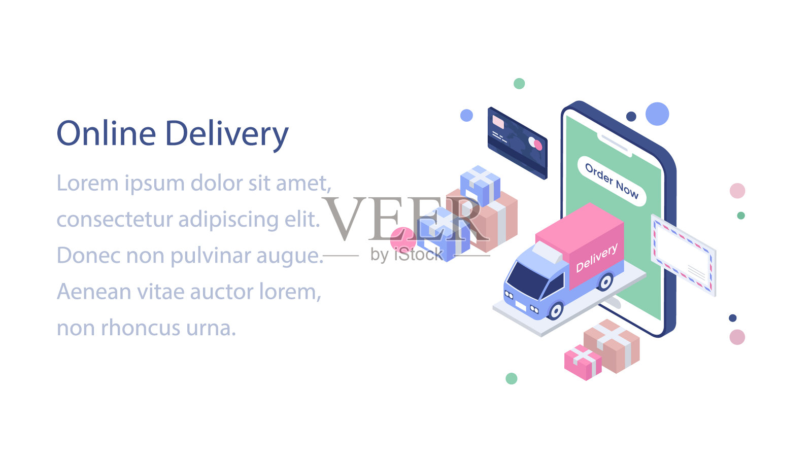 在线交付服务插画图片素材