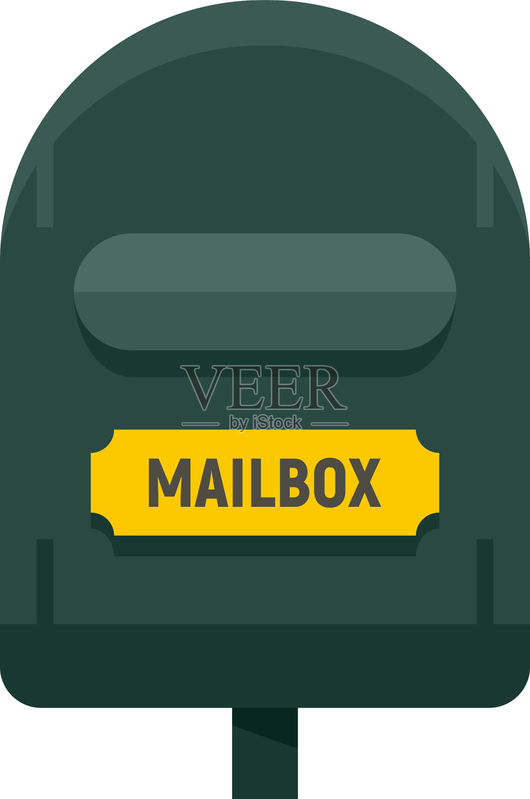 邮政信箱图标扁平孤立设计元素图片