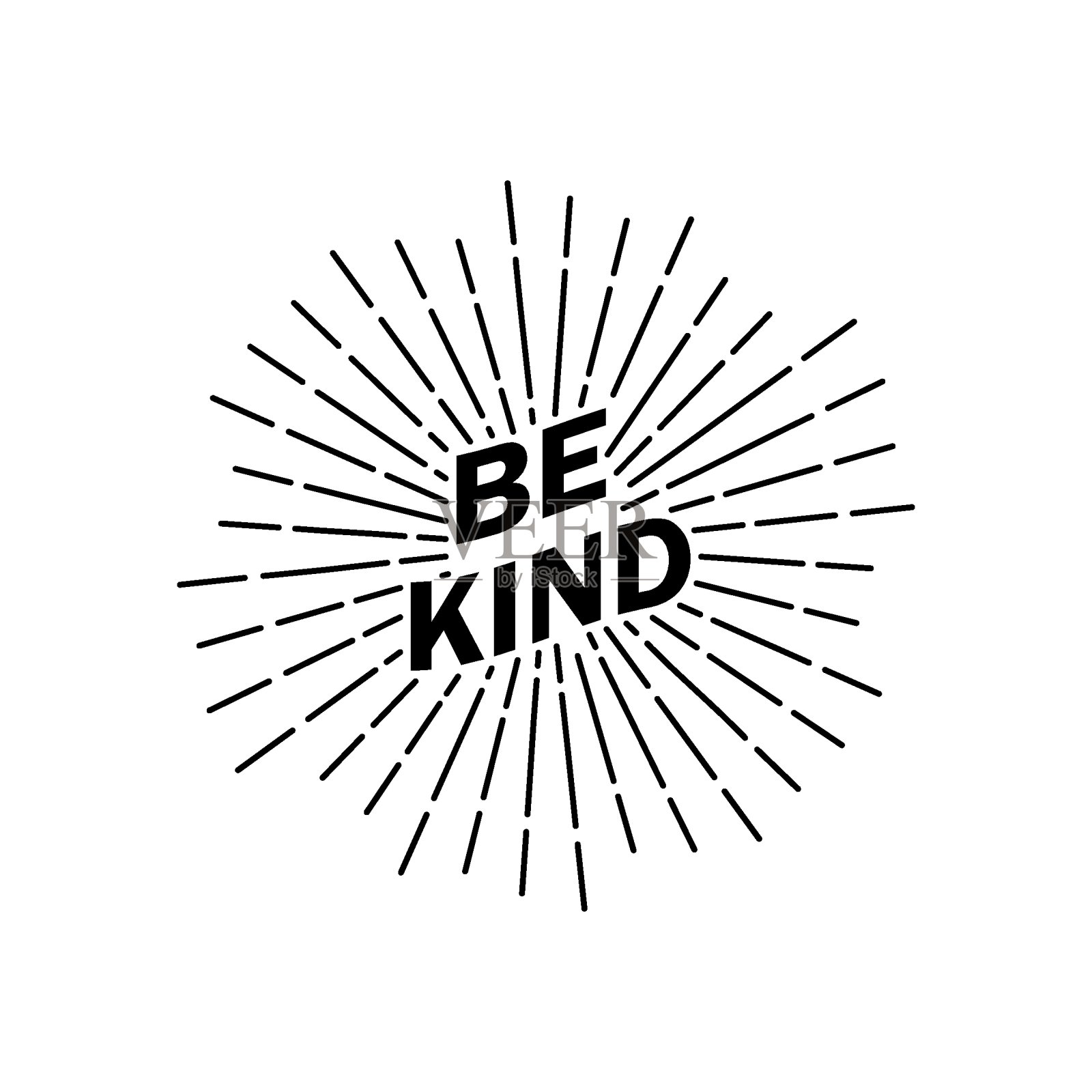 Sunburst插图用be kind phrase插画图片素材