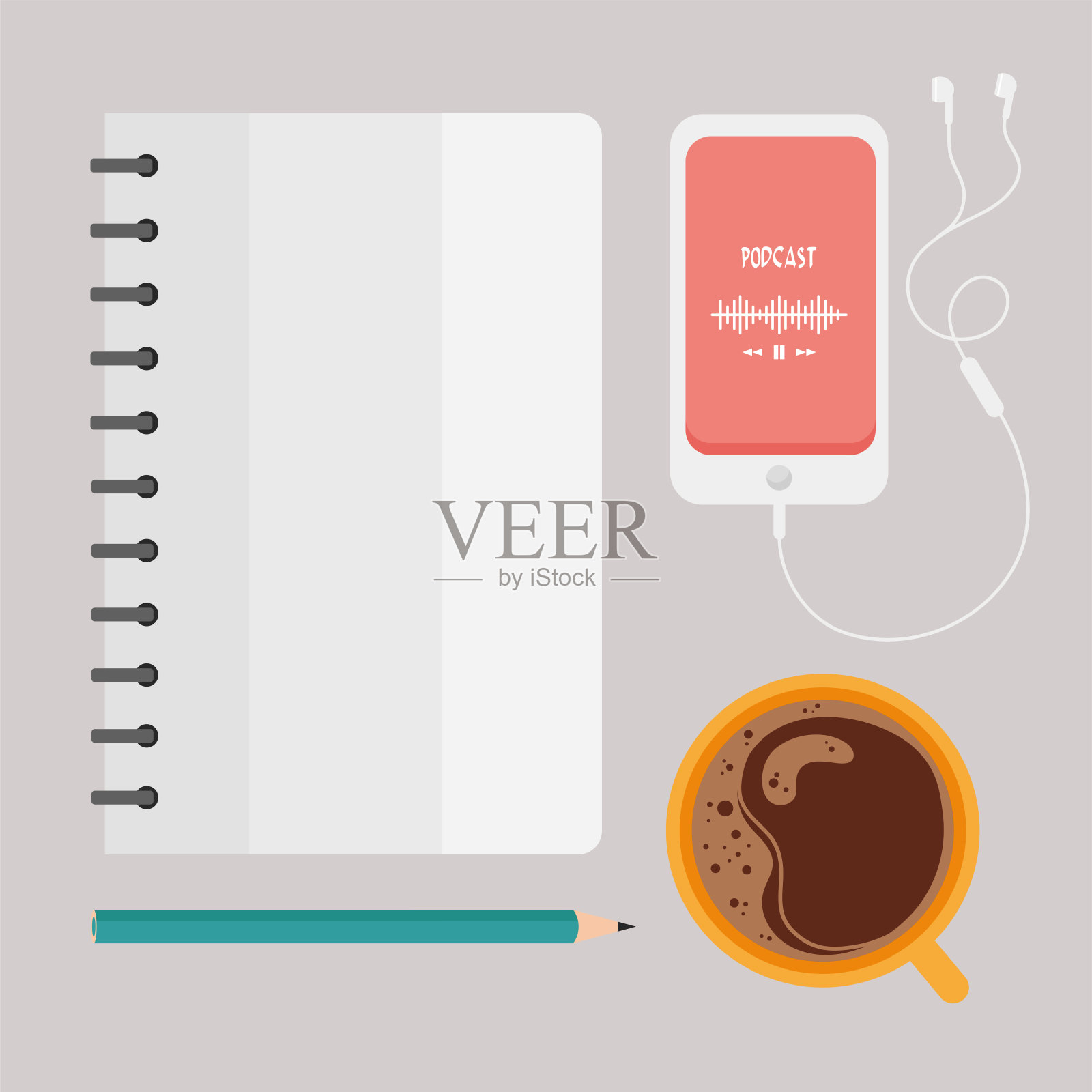 播客图标设置插画图片素材