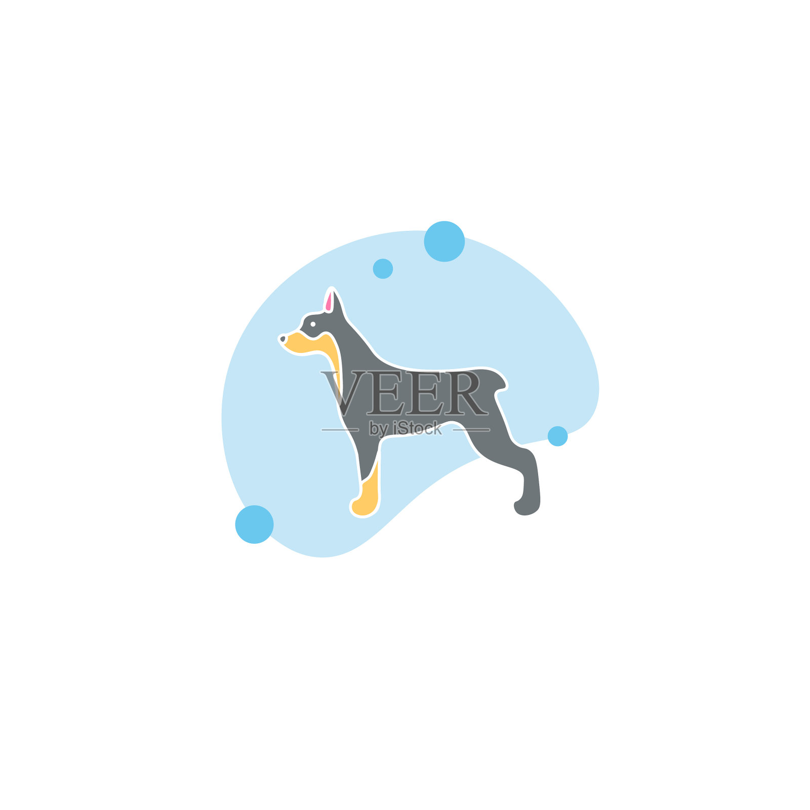 狗clipart杜宾犬简单的clipart杜宾犬设计元素图片