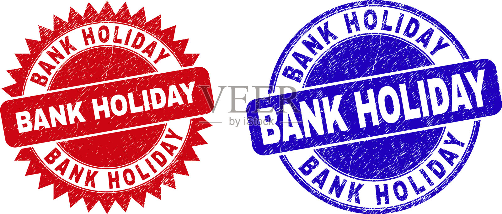 银行假日圆和玫瑰水印插画图片素材