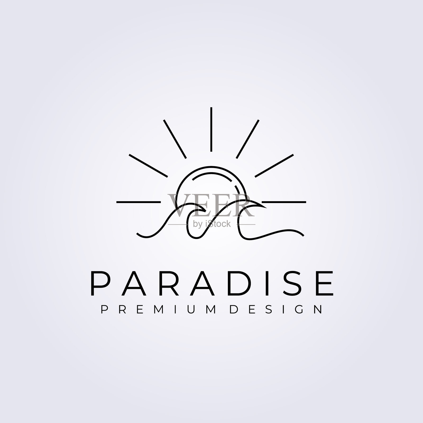 日落日出波太阳水湖景观图标图标素材