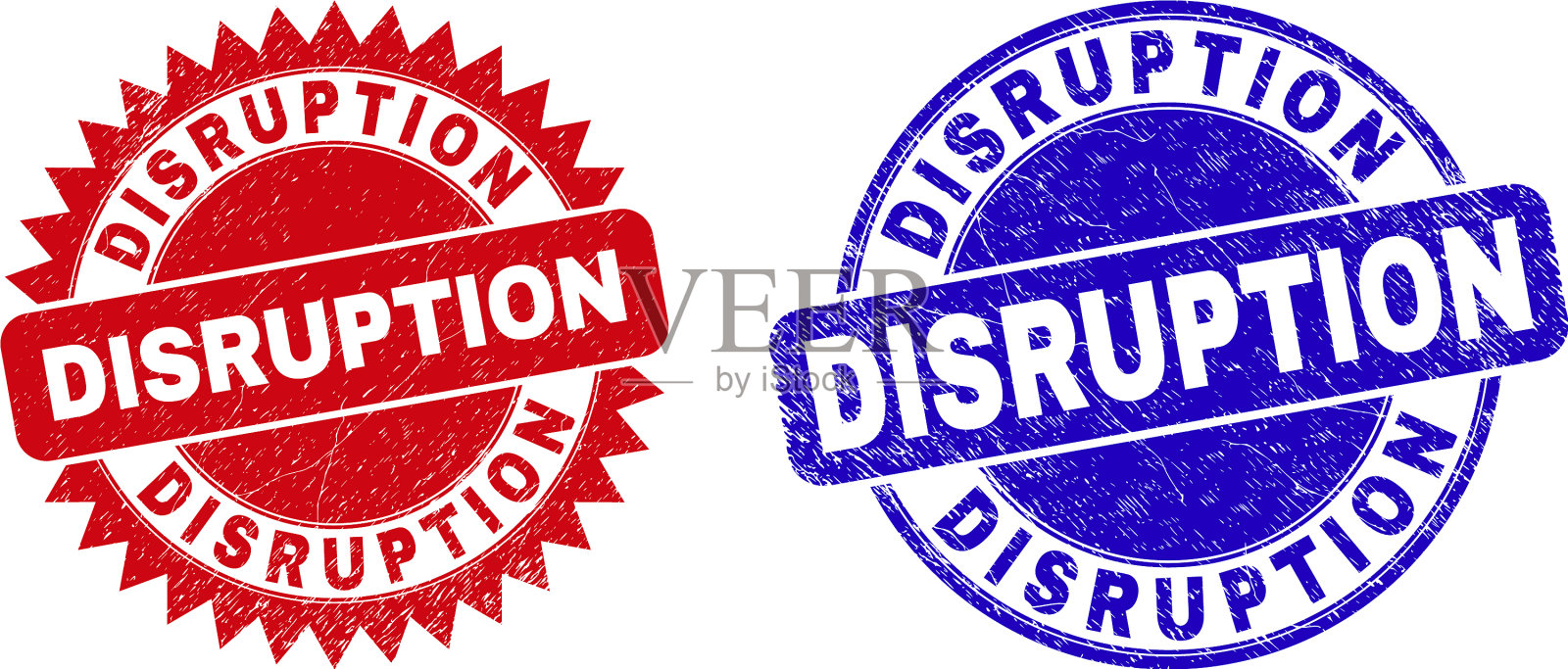 圆形和玫瑰形邮票插画图片素材