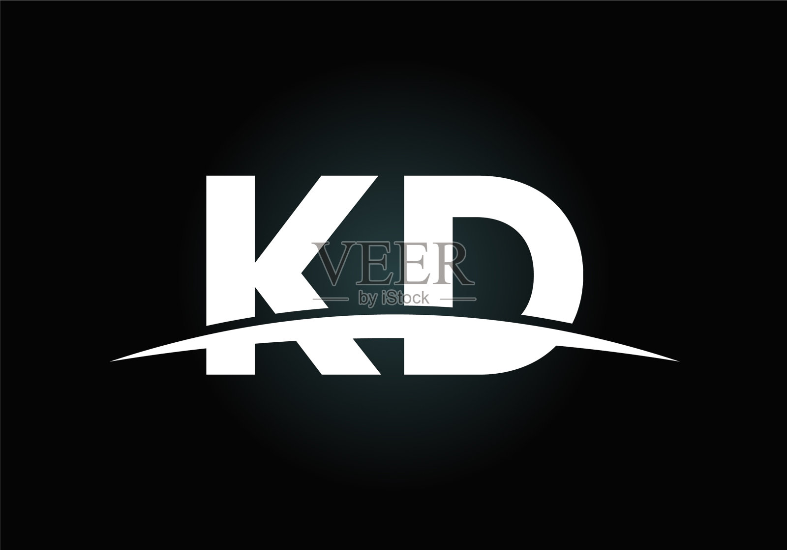 首字母k d标志与创意现代插画图片素材