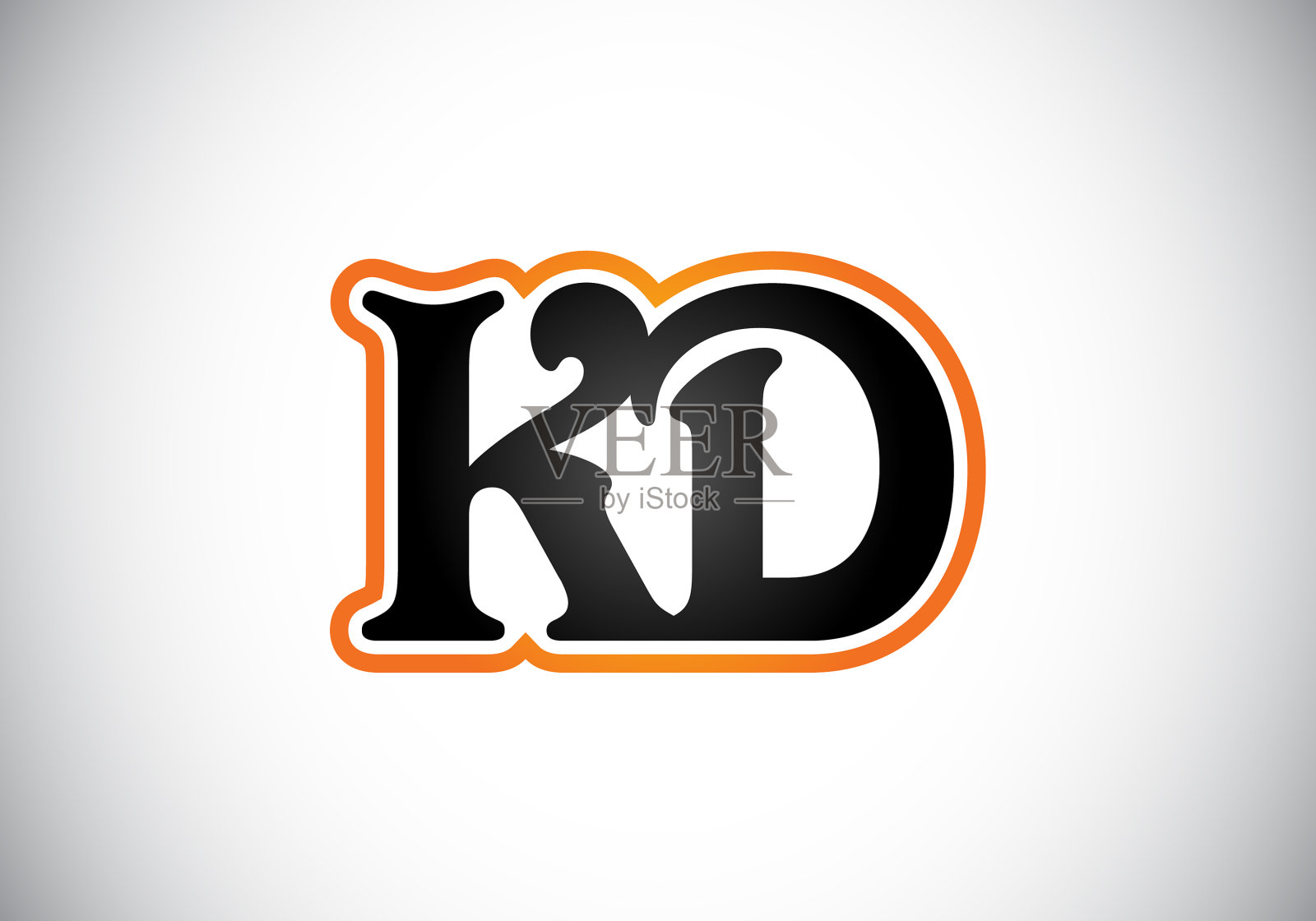 首字母k d标志与创意现代插画图片素材