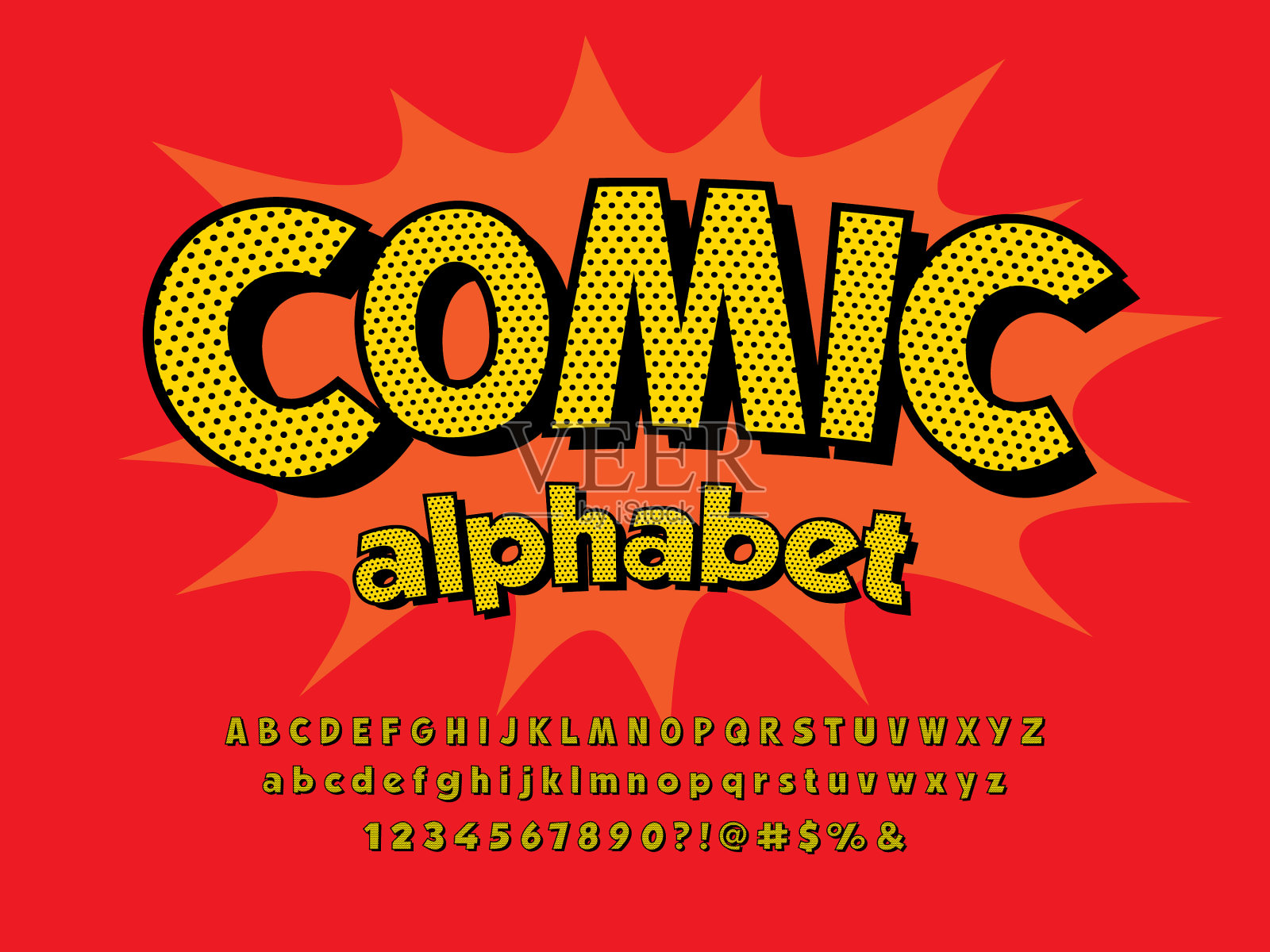 滑稽的字体插画图片素材