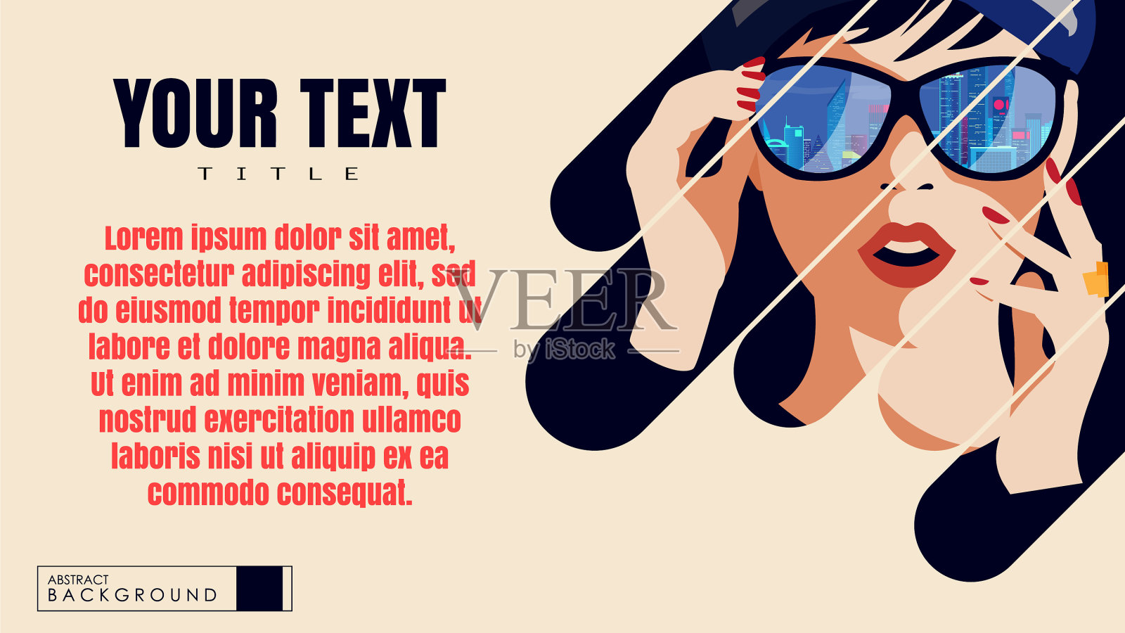 时尚横幅模板与您的设计插画图片素材