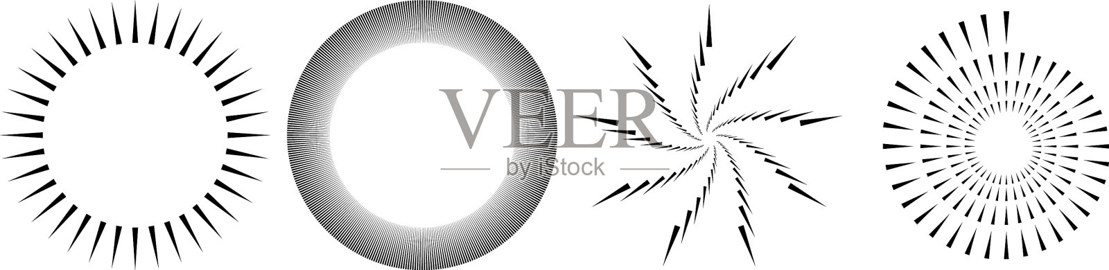 径向同心圆形三角形设计插画图片素材