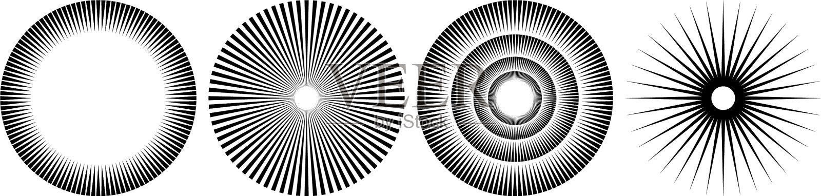 径向同心圆形三角形设计插画图片素材