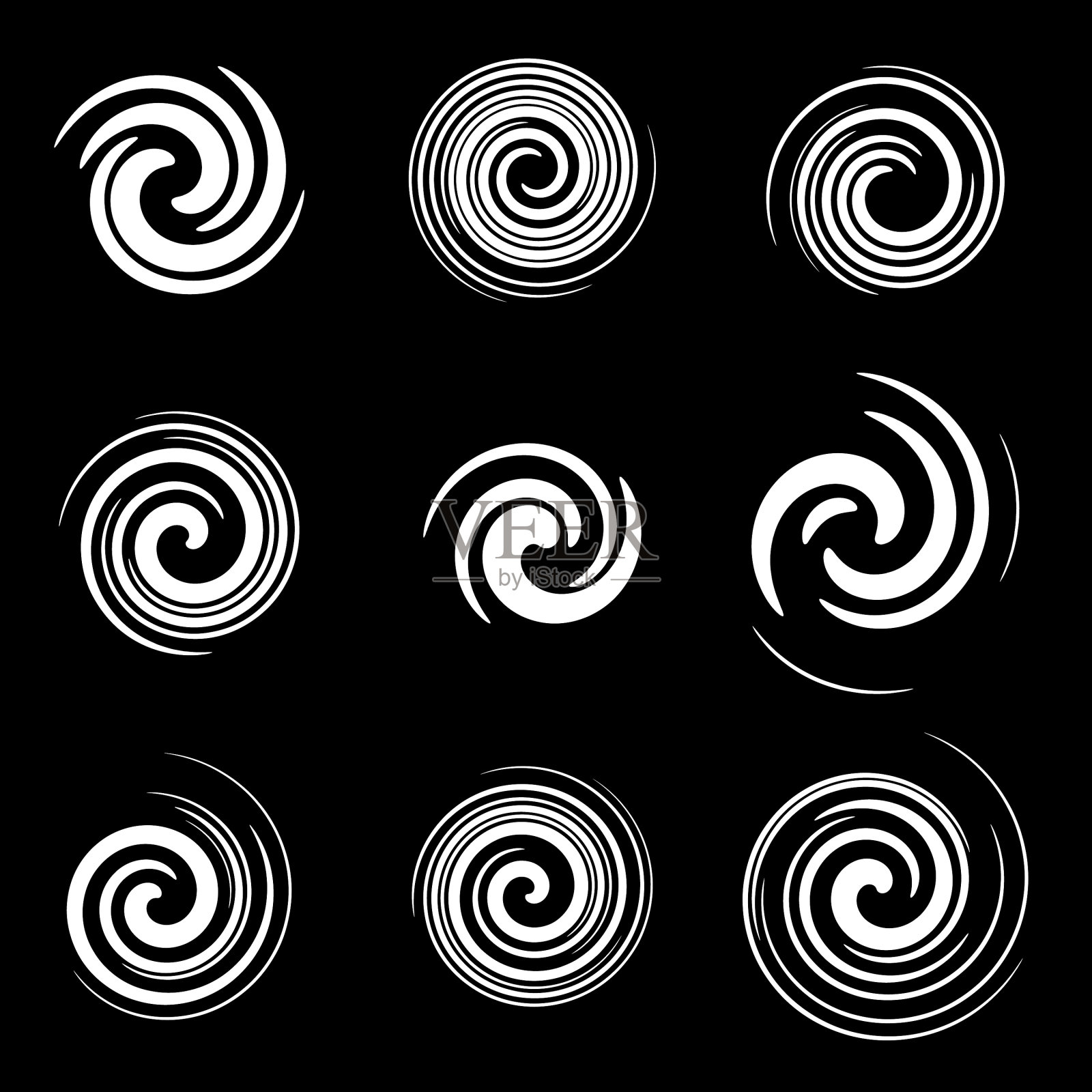涂抹圆形螺旋旋转旋转元件插画图片素材
