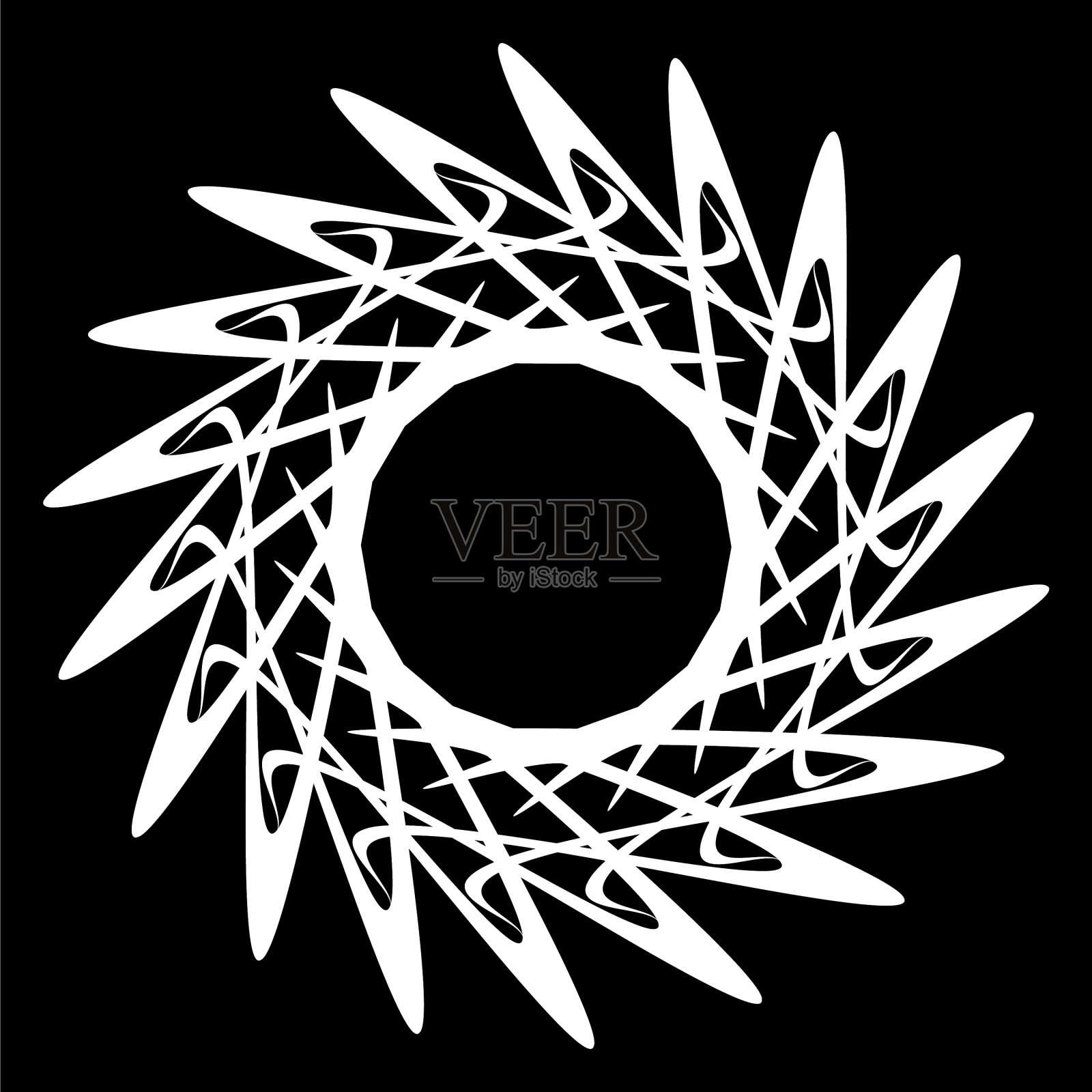 圆形径向图标图案曼荼罗形状漩涡插画图片素材