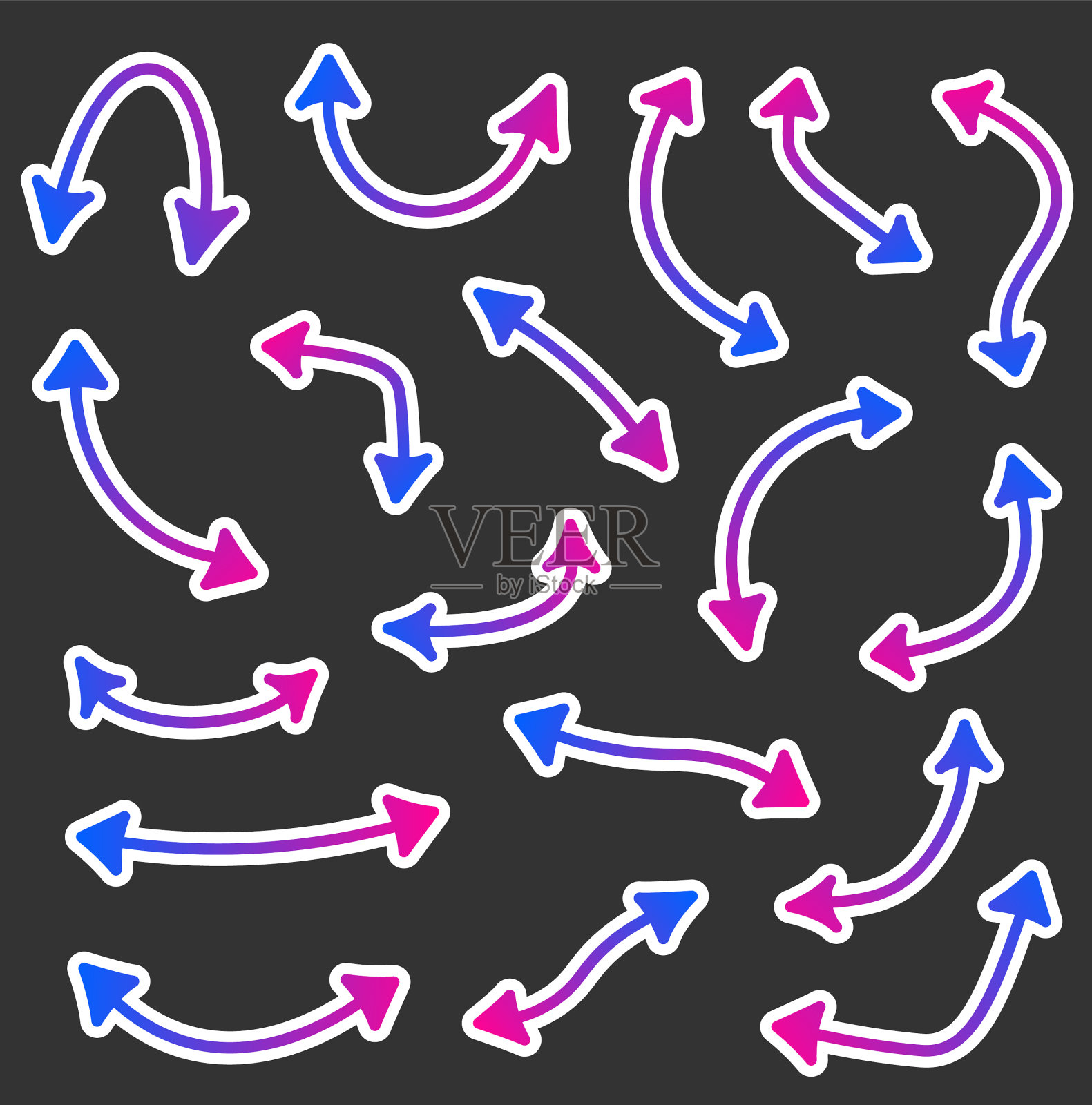 设置纸双面箭头图标素材