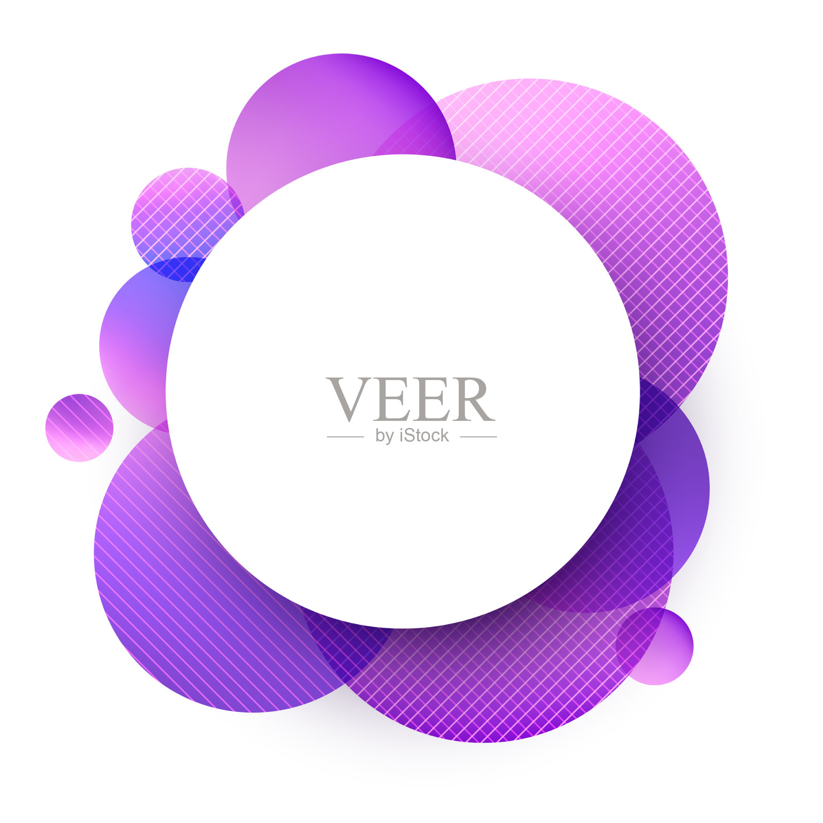圆形白色框架与圆形紫色阴影设计元素图片