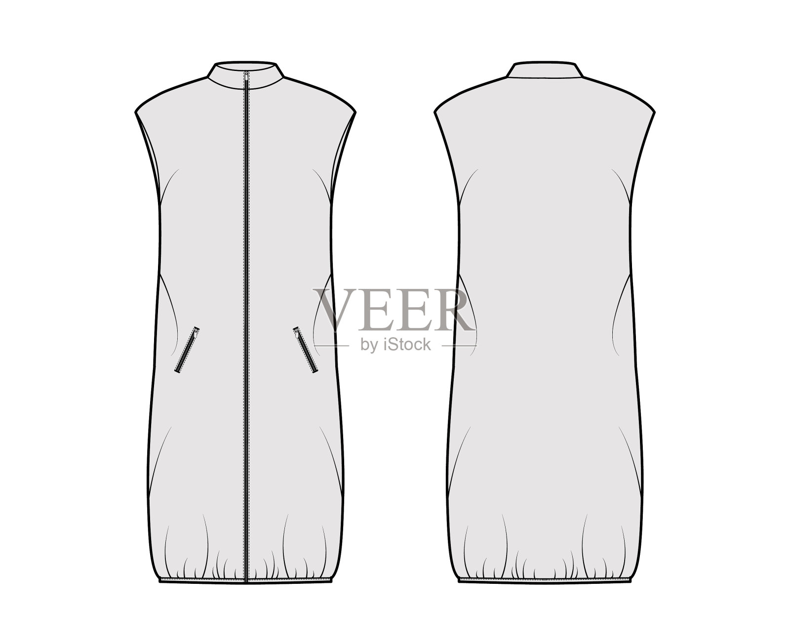 羽绒背心羽绒背心技术时尚插画图片素材