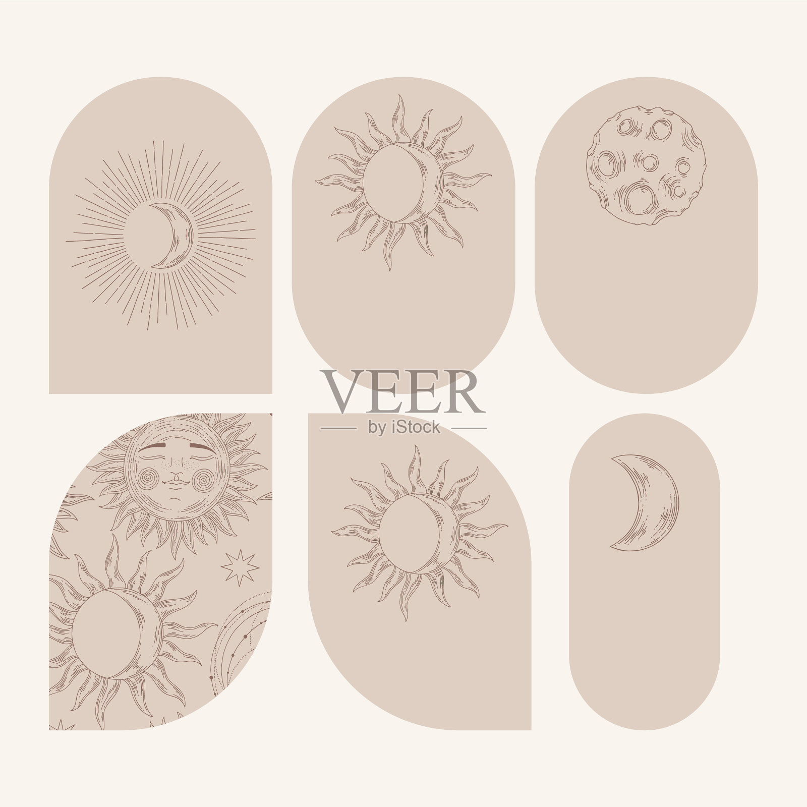 天象卡套为手绘设计插画图片素材