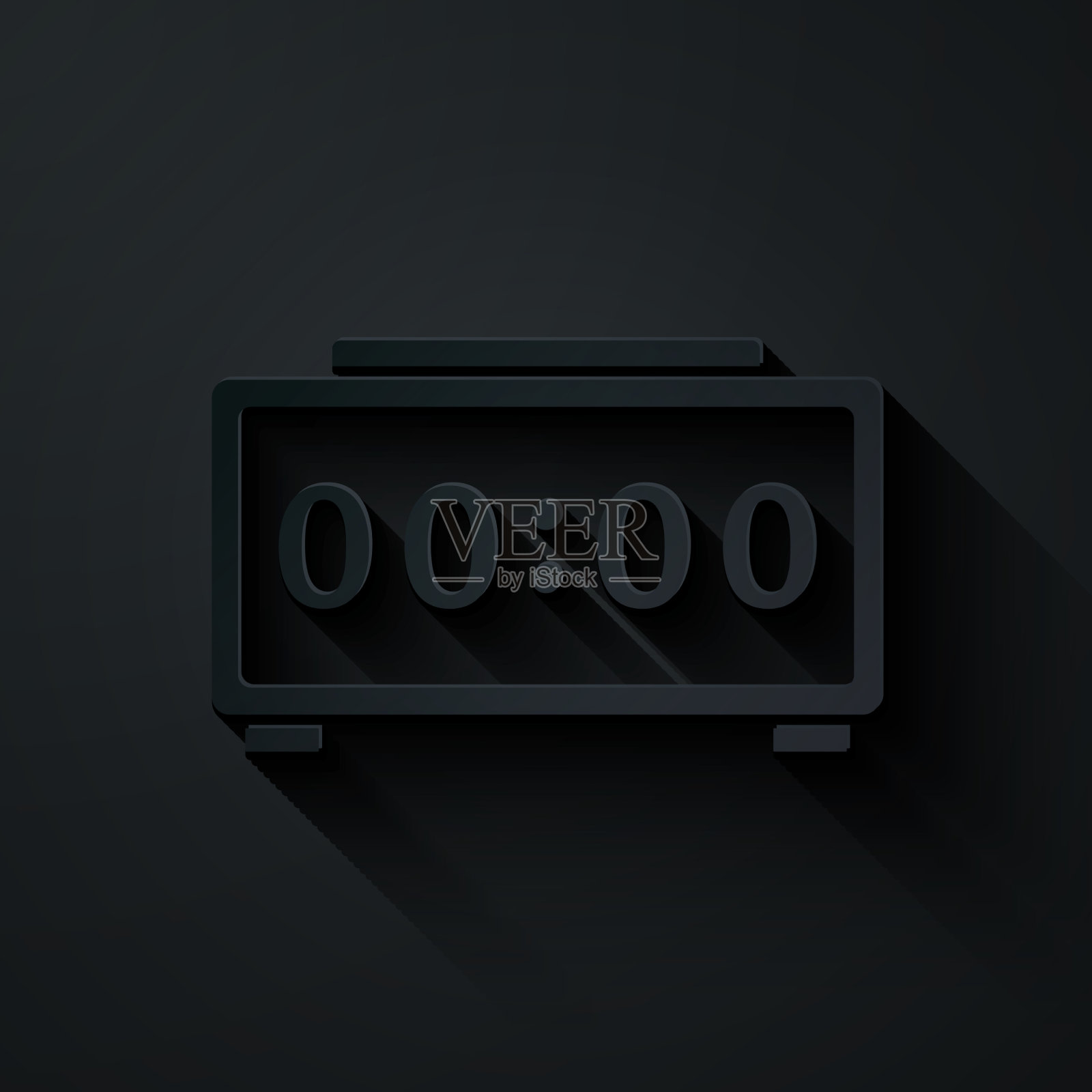 剪纸数字闹钟图标隔离插画图片素材