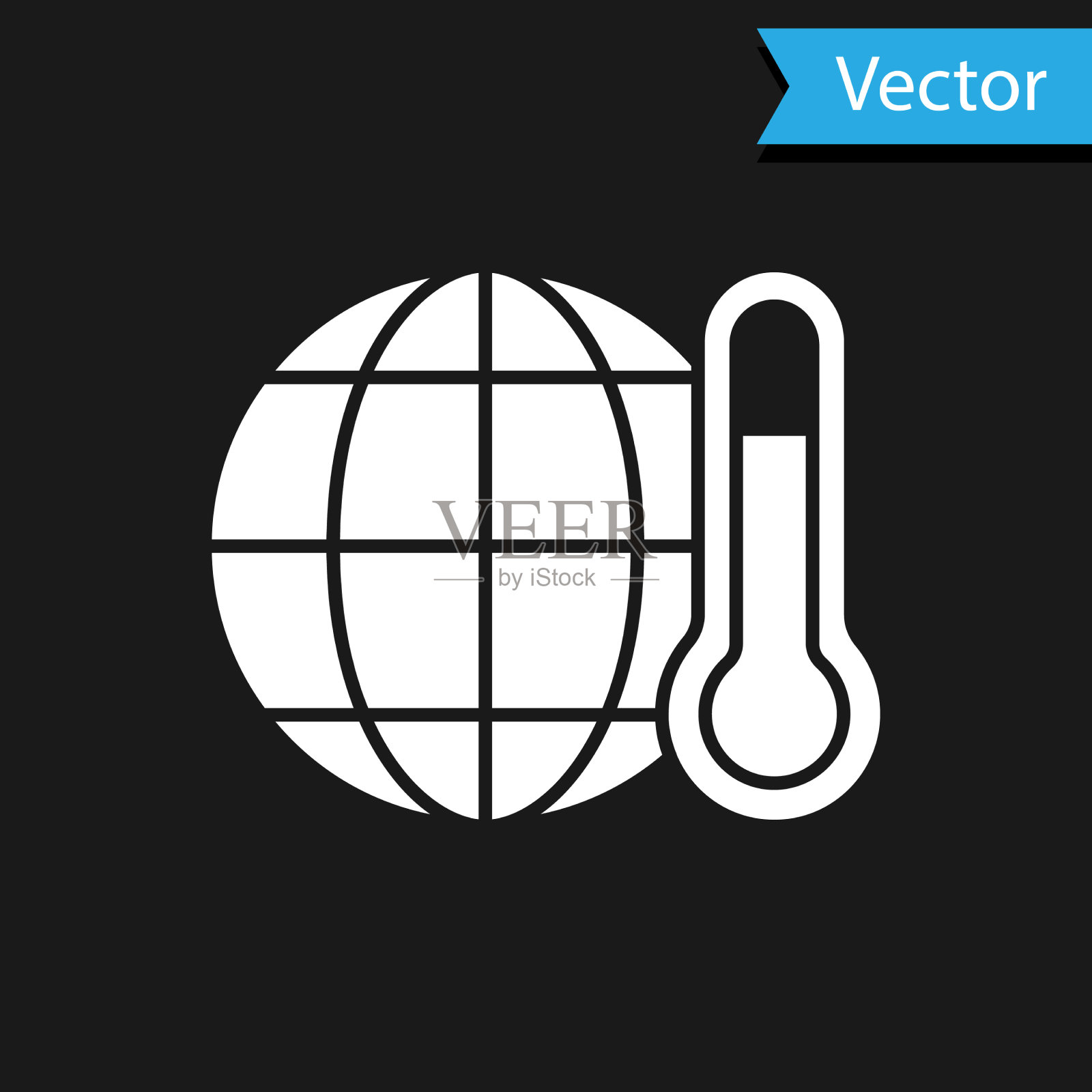 白色的地球正在融化，成为全球变暖的标志插画图片素材