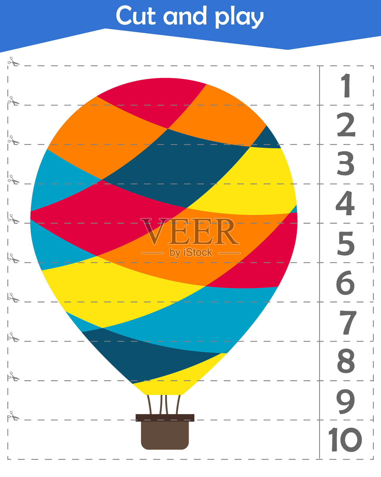 孩子们的数学难题，我们切割和玩插画图片素材