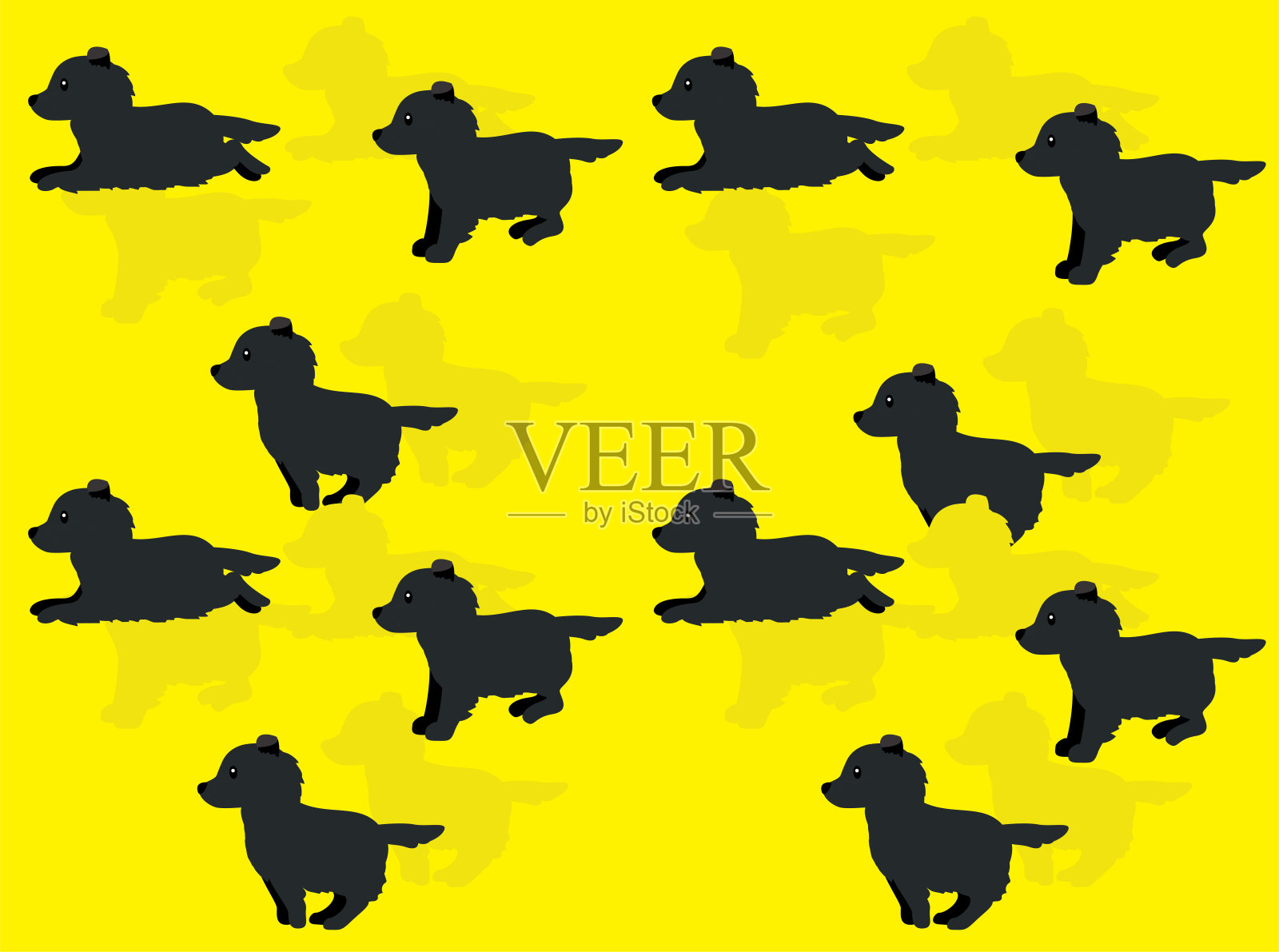 狗卡通格朗内达尔字符矢量无缝墙纸插画图片素材