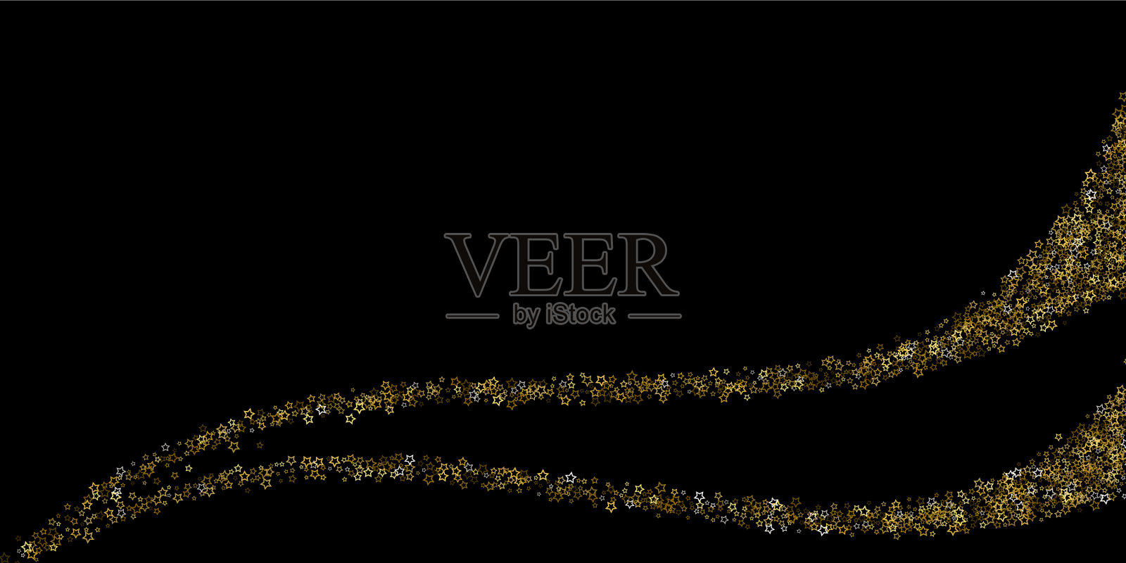 金色闪亮的星星奢华闪亮的五彩纸屑插画图片素材