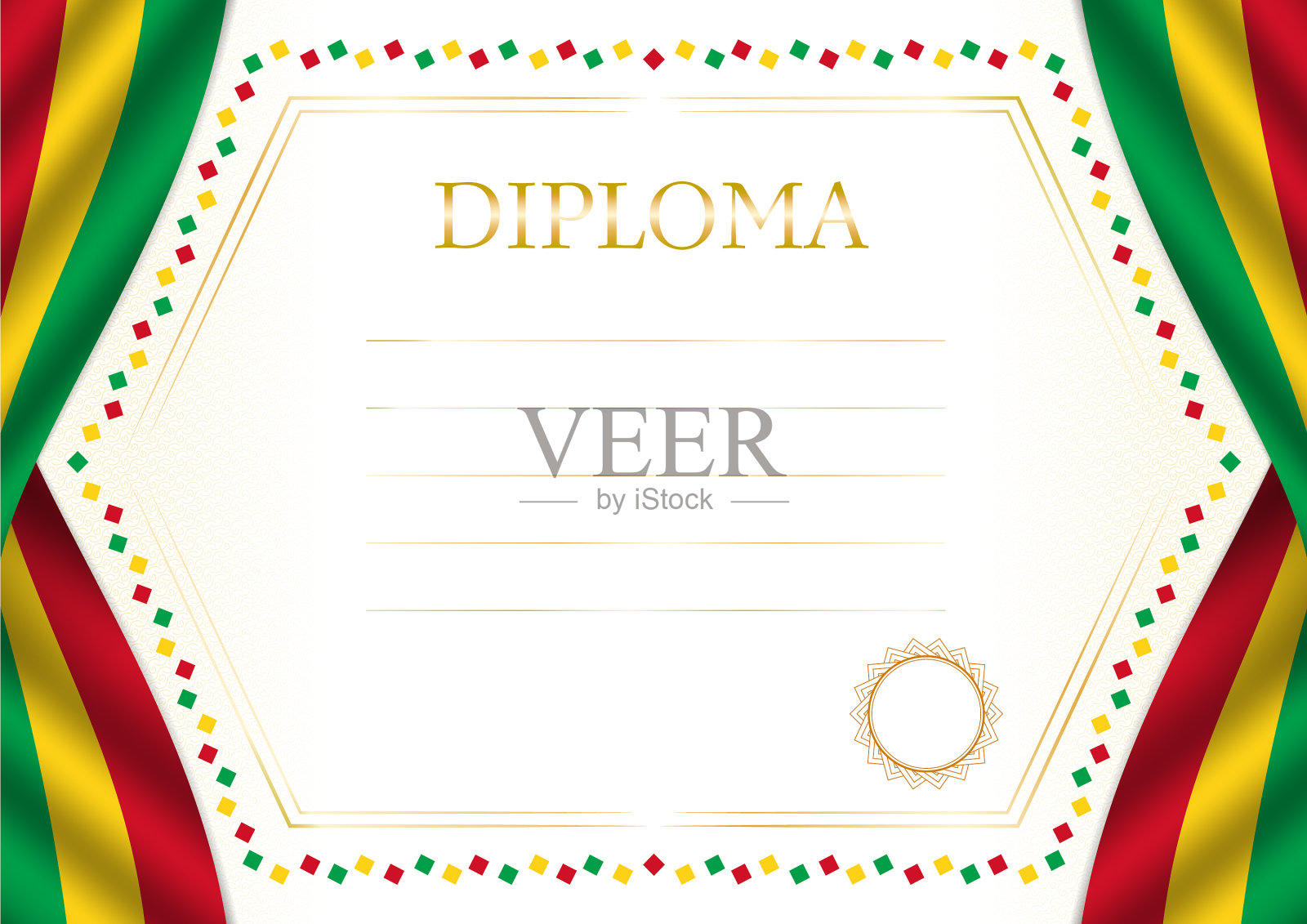 框架和边界与几内亚比绍国旗插画图片素材