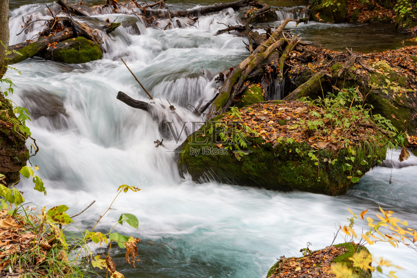 山上的秋水照片摄影图片