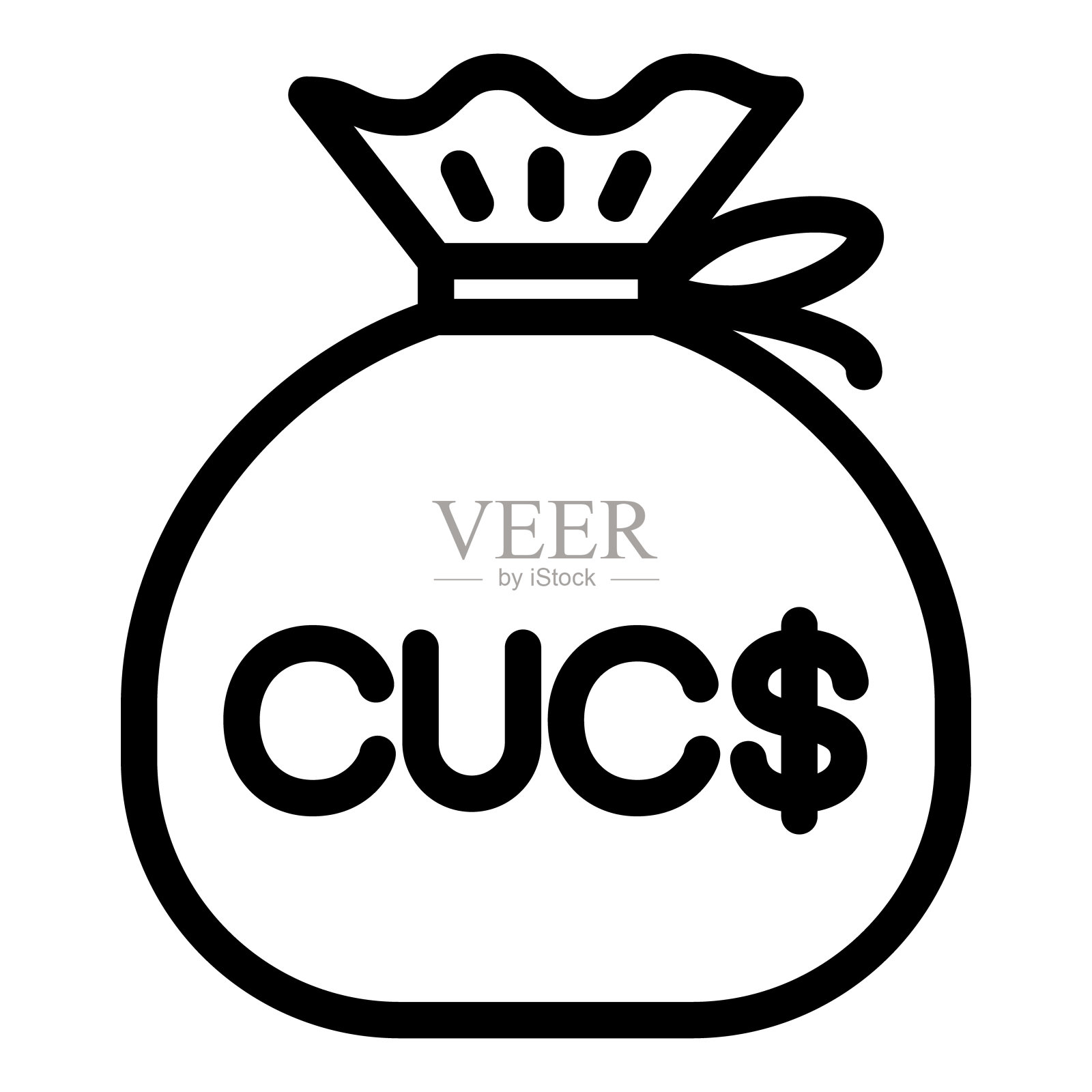 比索兑换现金袋矢量插图。可编辑的斯托克城。插画图片素材