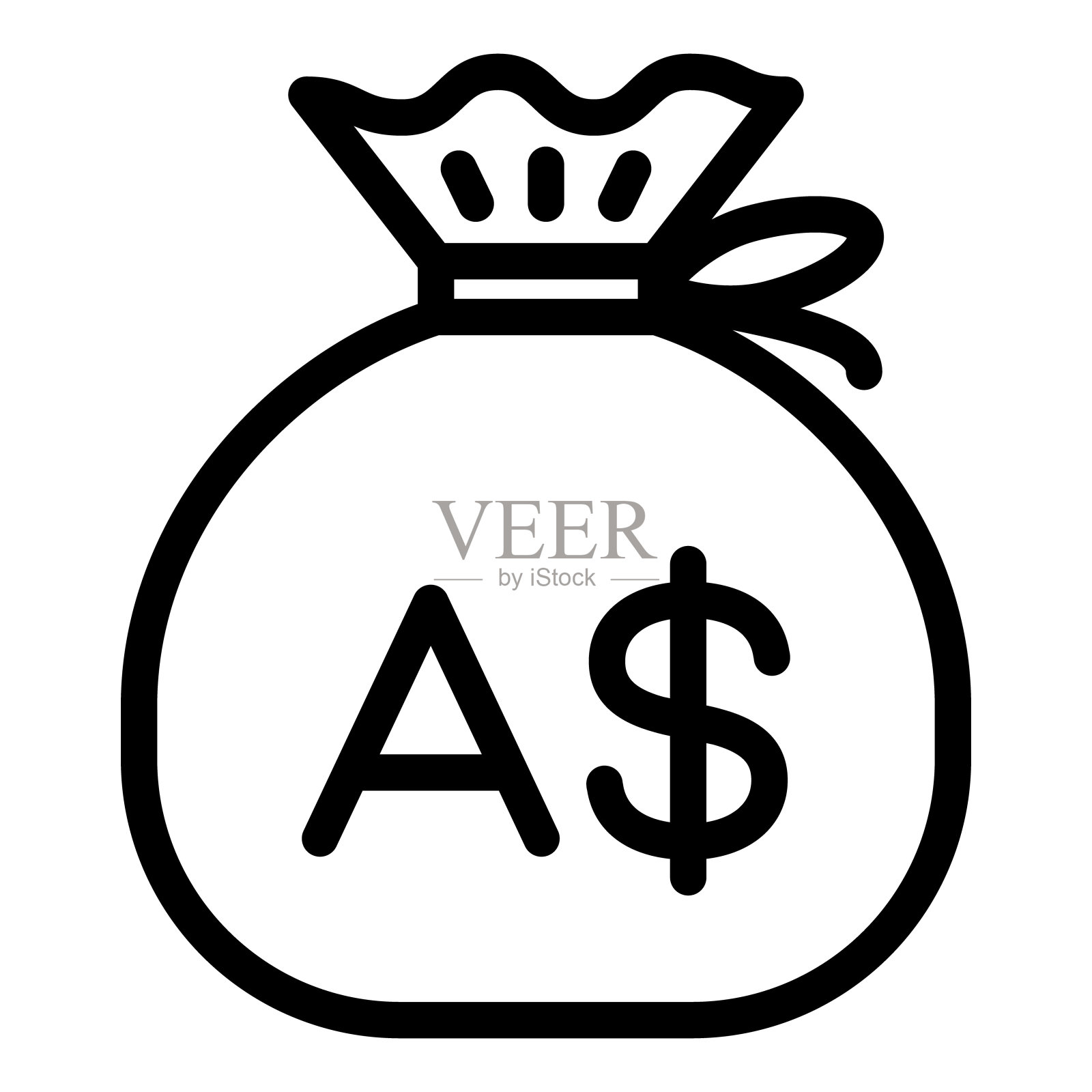 澳元现金袋矢量插图。可编辑的斯托克城。插画图片素材