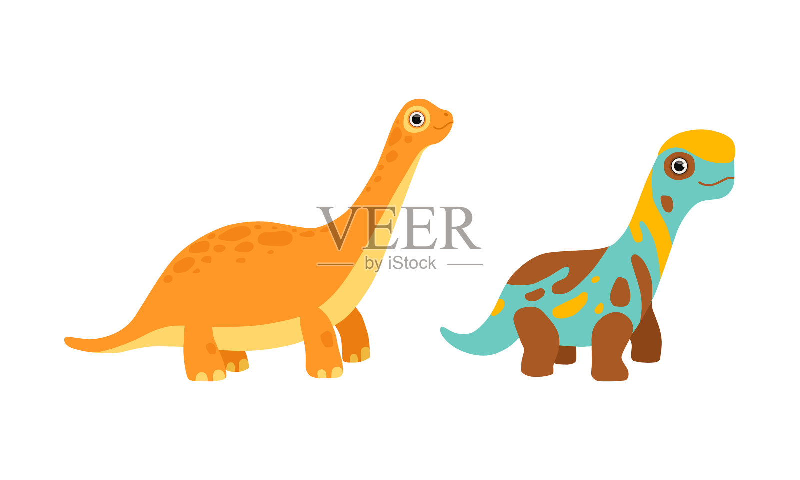 搞笑的恐龙带点像可爱的史前设计元素图片