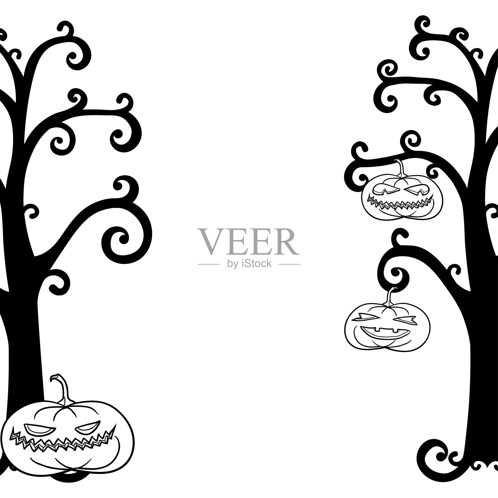 万圣节南瓜卡插画图片素材