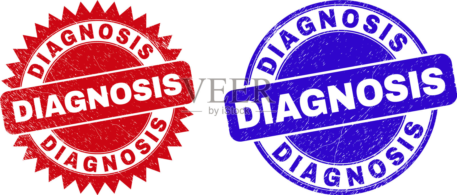 诊断圆形和玫瑰形密封件有破损插画图片素材