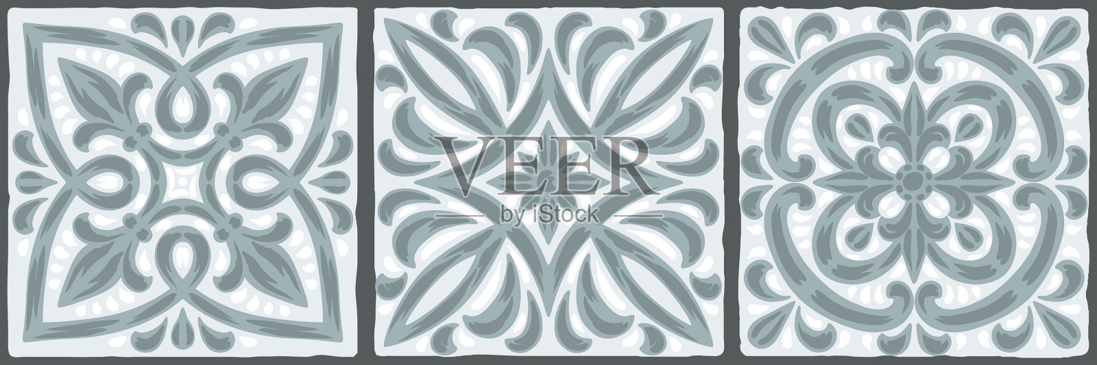 葡萄牙阿祖莱霍瓷砖图案插画图片素材