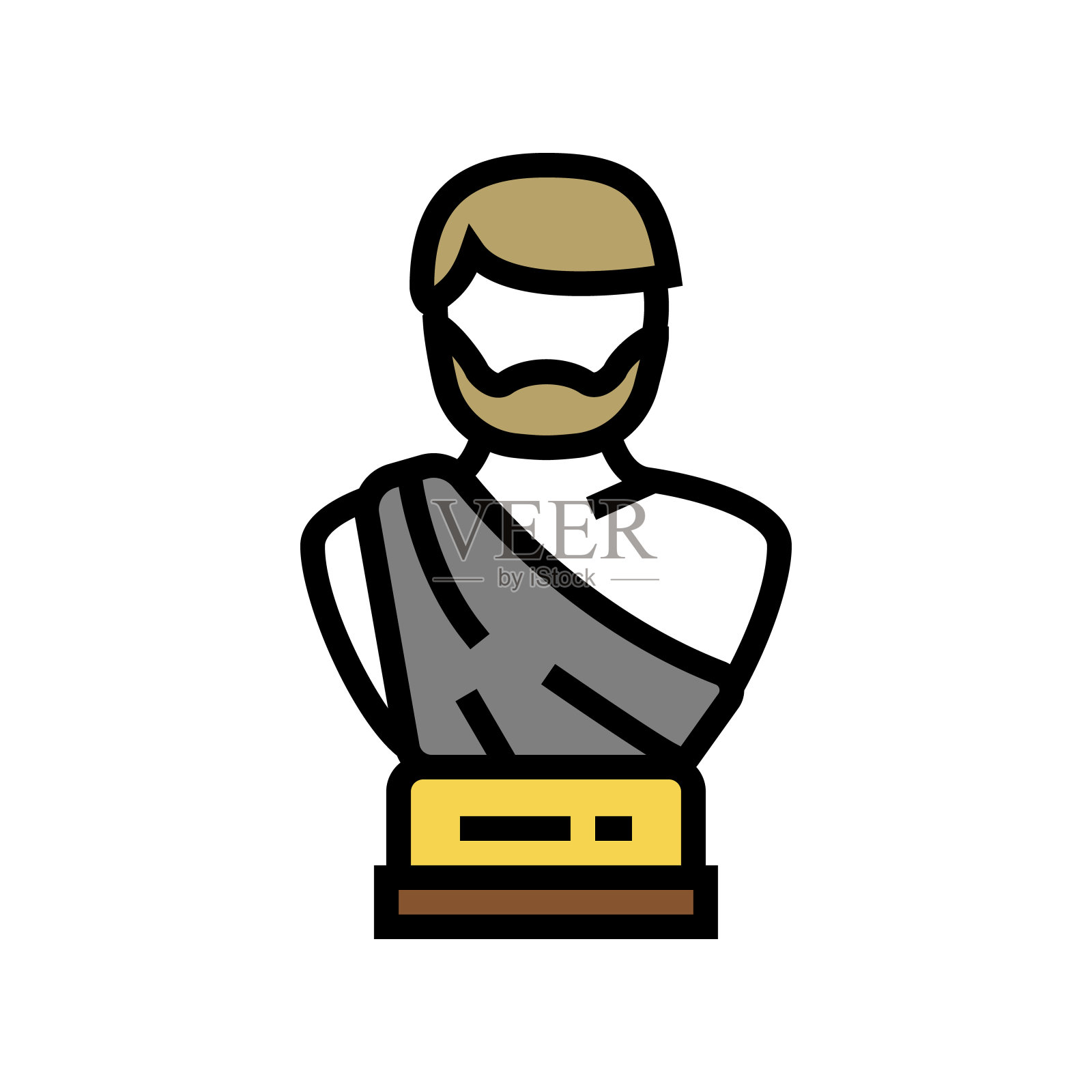 雕像古罗马彩色图标矢量插图插画图片素材