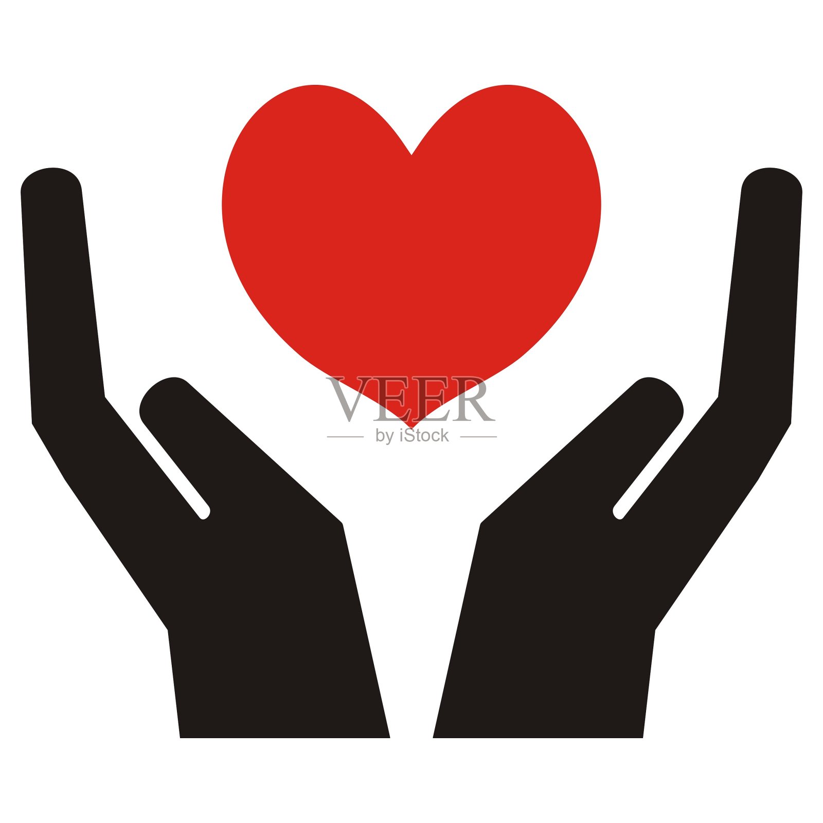 双手用心，eps。插画图片素材