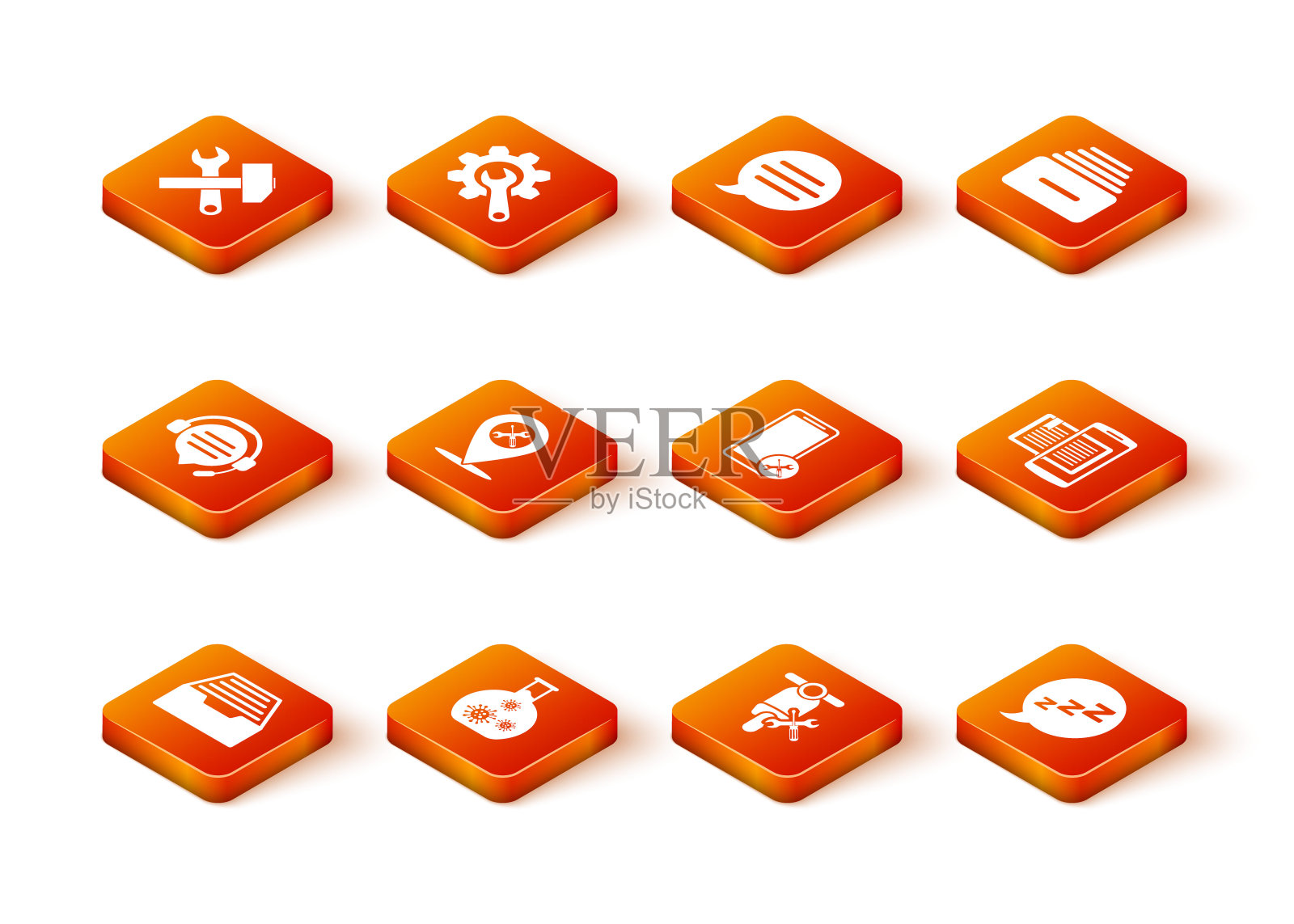 设置抽屉文件，试管病毒，耳机语音泡泡聊天，位置服务，滑板车，手机，语音打鼾和智能手机和书图标。向量图标素材