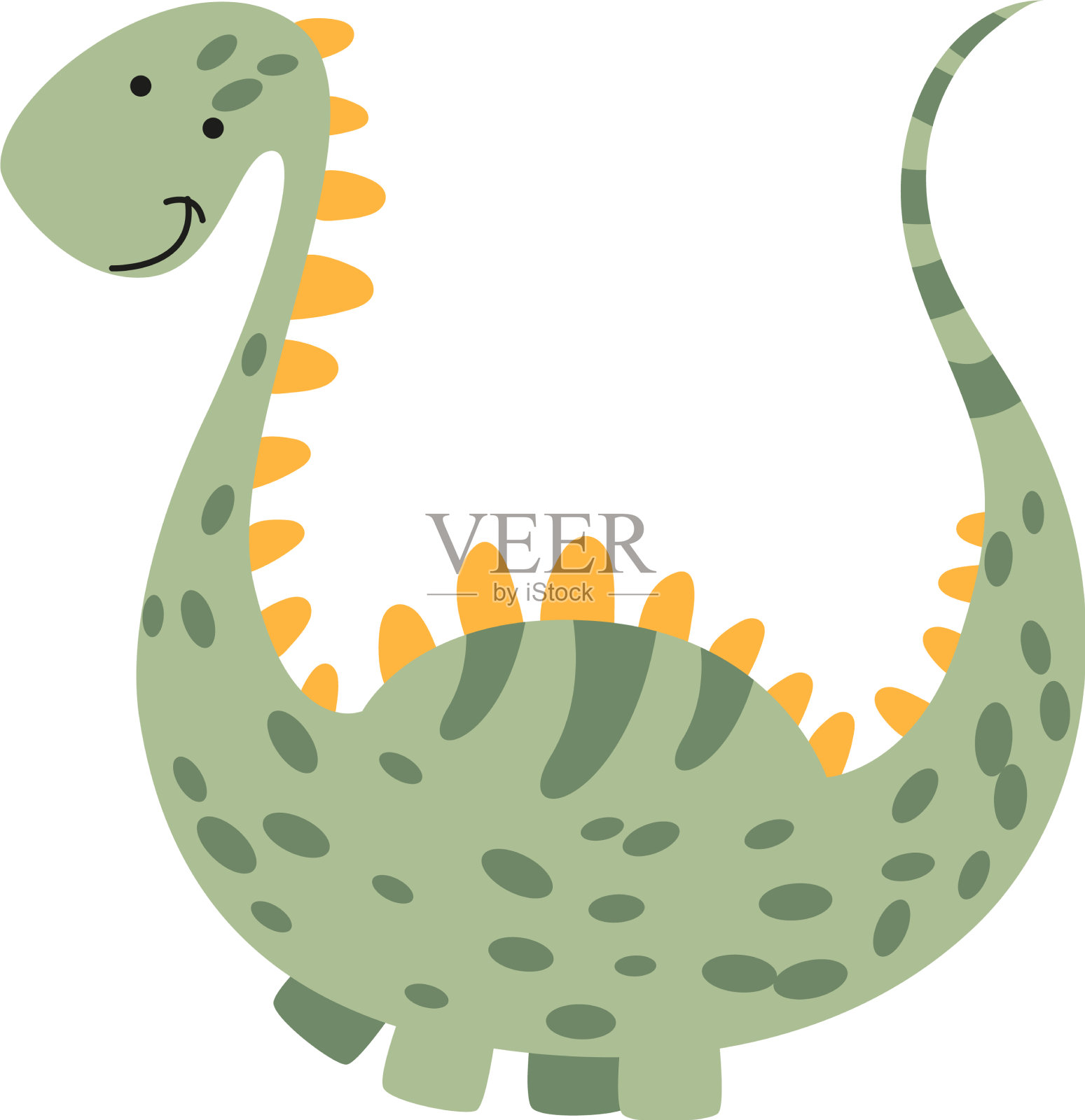 恐龙梁龙的风格，卡通和设计元素图片