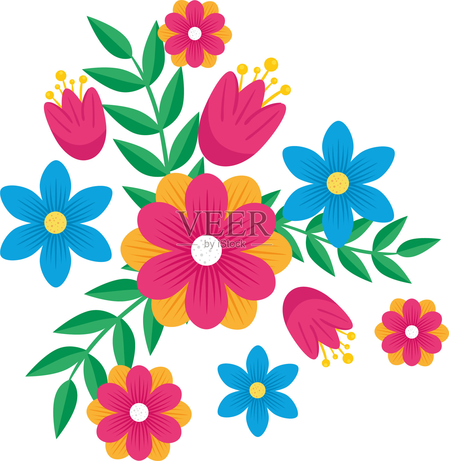 花和叶子设计元素图片