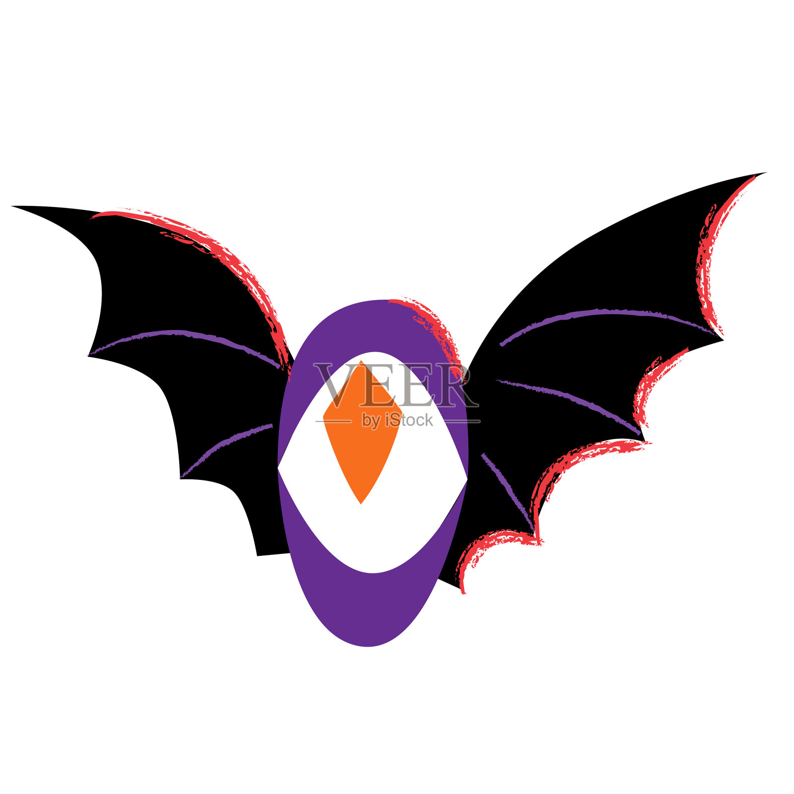 万圣节吓人的蝙蝠翅膀飞眼设计元素图片