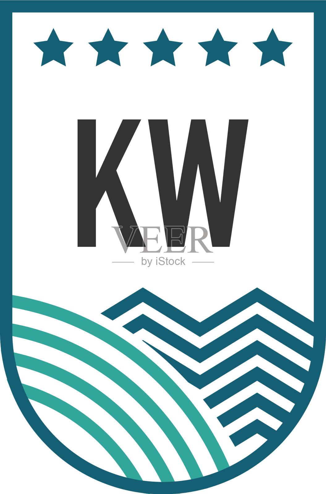 首字母kw自然山水插画图片素材