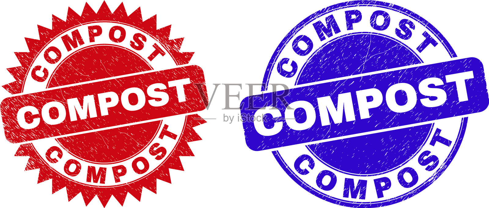 堆肥圆形和玫瑰形水印插画图片素材